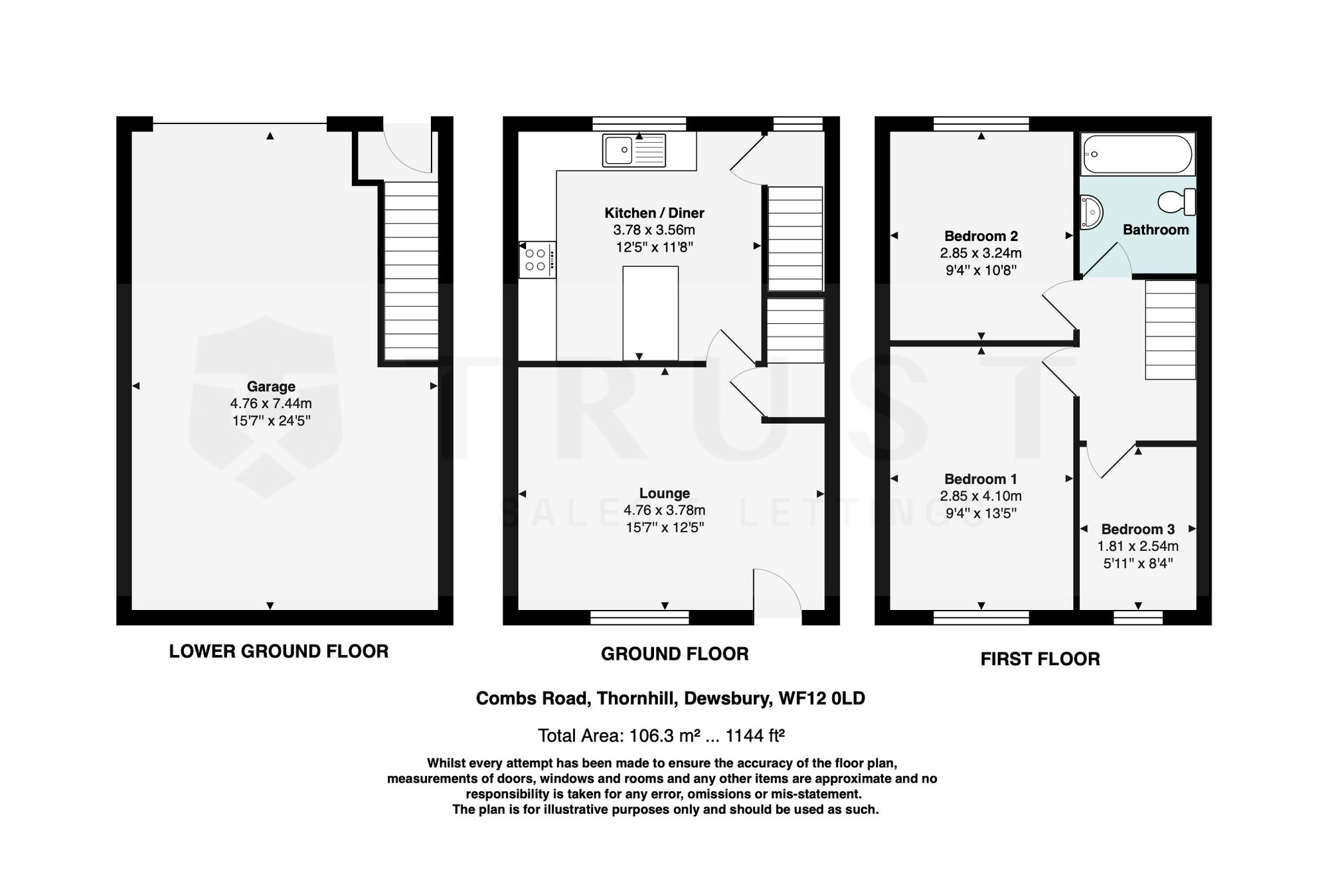 37 The Combs, Dewsbury floorplan