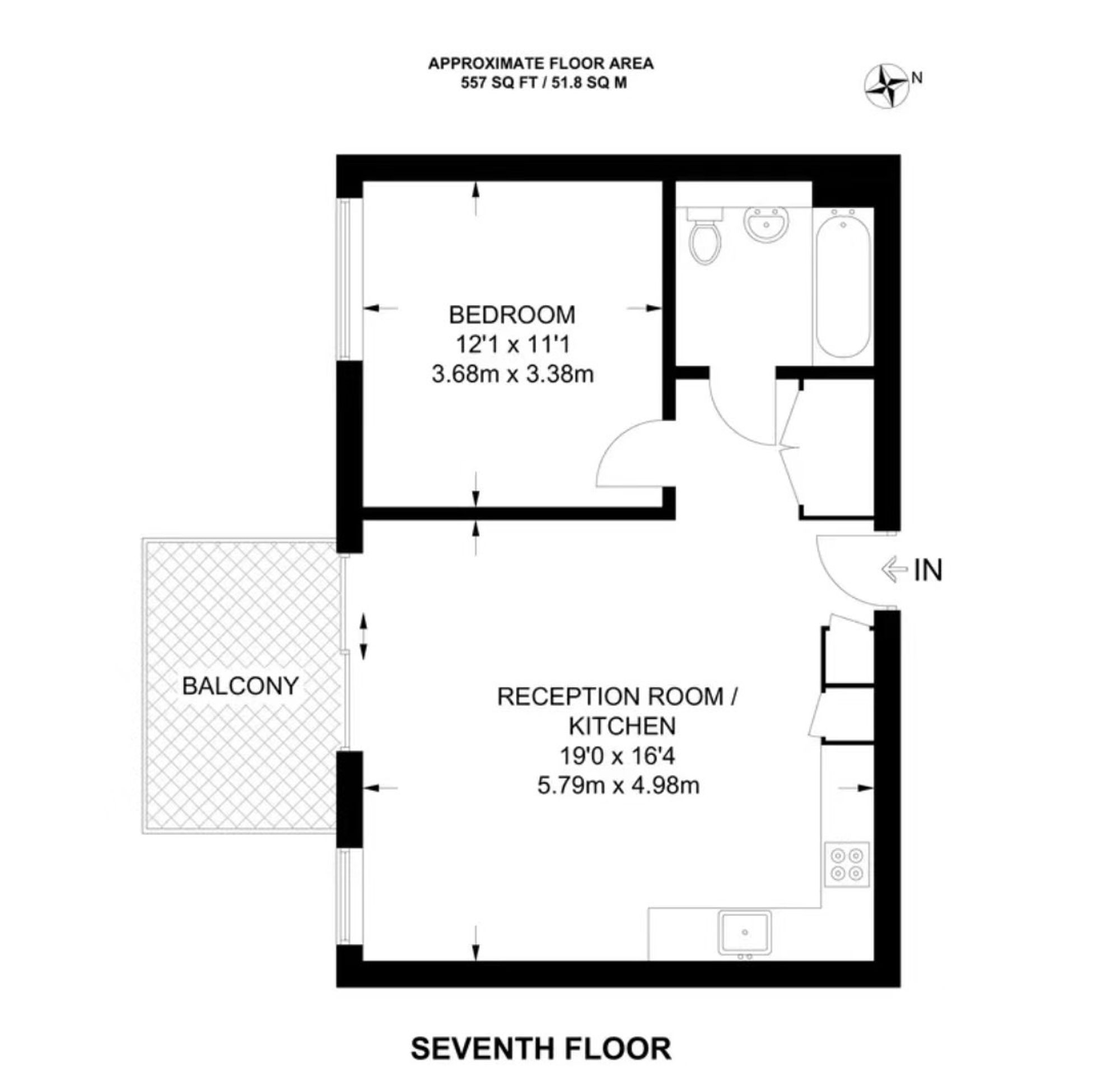 Flat 608, Siddal Apts, London floorplan