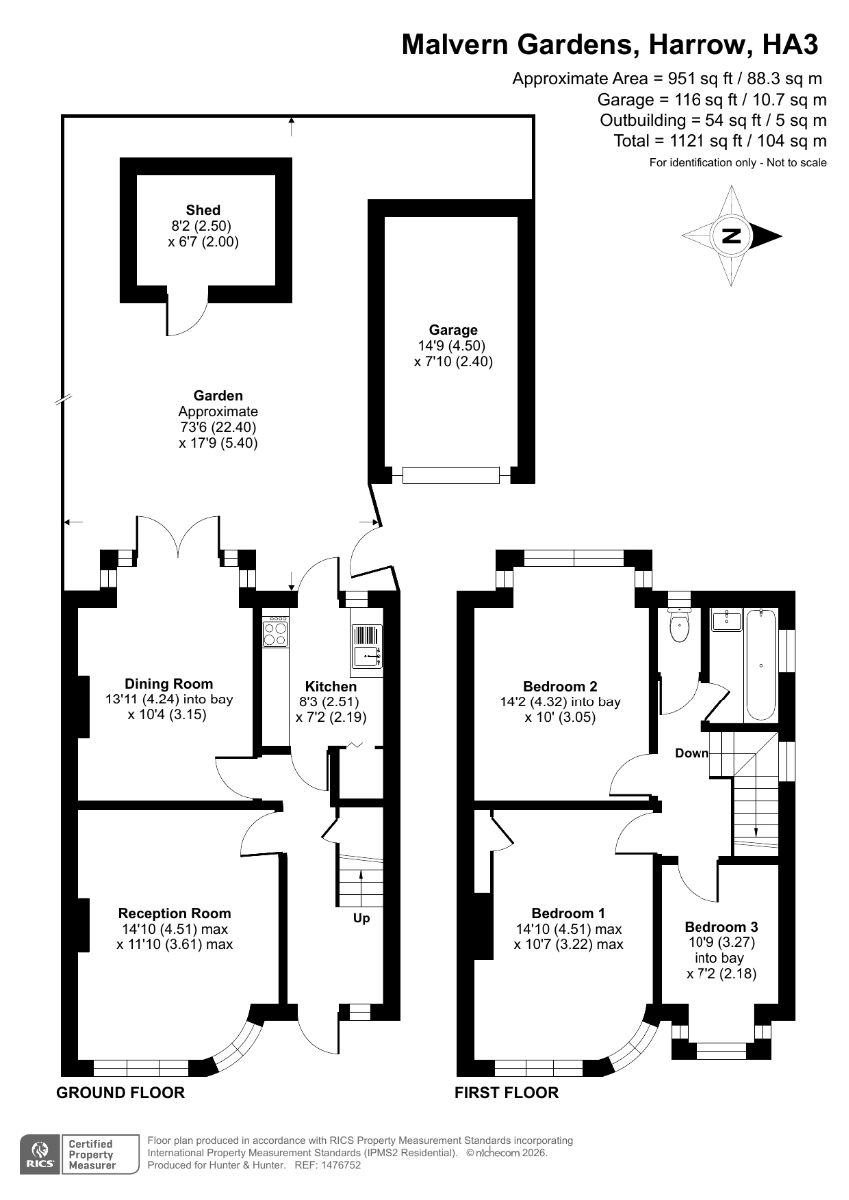 135 Malvern Gardens, Harrow floorplan