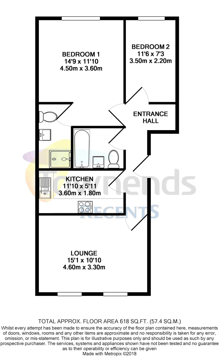 2 Bedrooms Flat for sale in Howards Court, Stanwell New Road, Staines-Upon-Thames, Surrey TW18