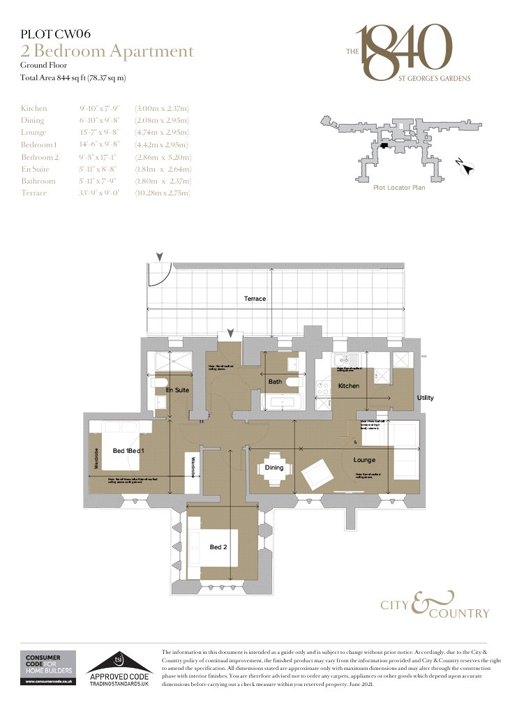 CW06,, The 1840, St. George's Gardens, London floorplan