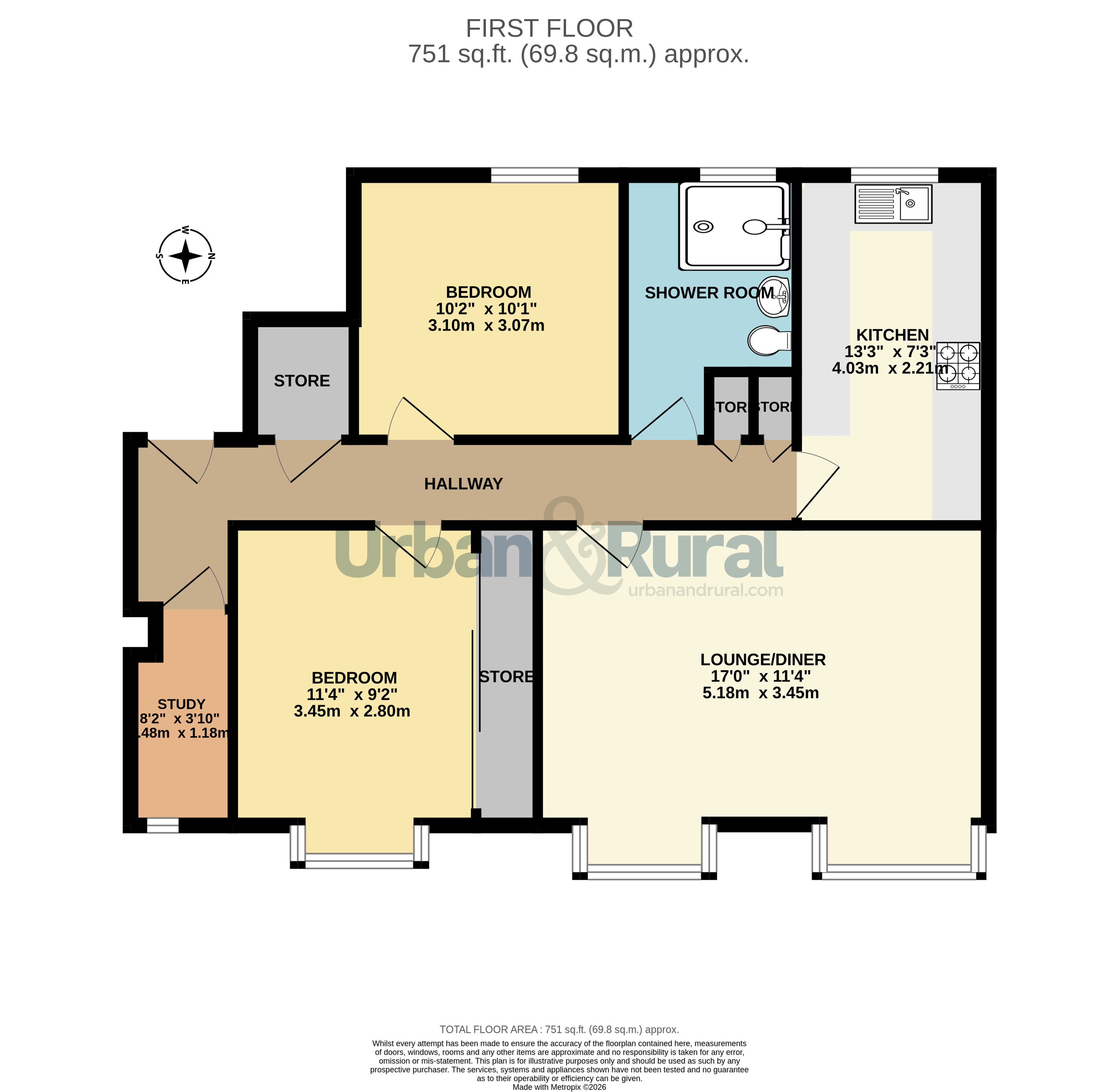 Flat 3A, De Parys Lodge,, De Parys Avenue, Bedfordshire floorplan