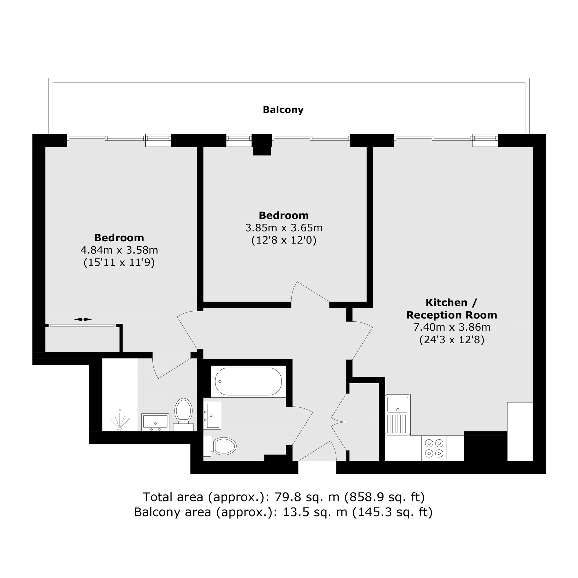 Flat 12, Admiralty Building, 17, Henry Macaulay Avenue, Kingston Upon Thames floorplan
