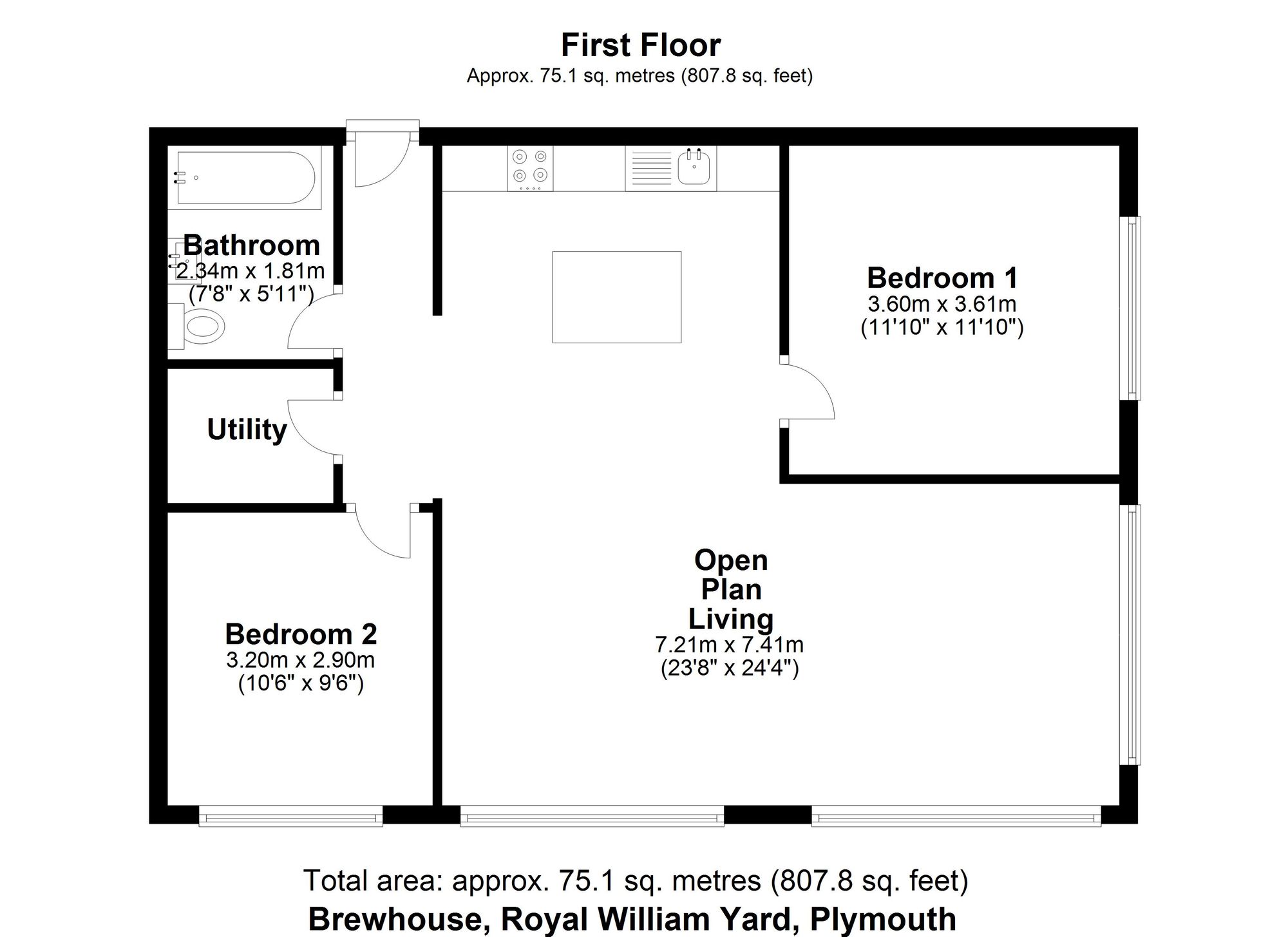 Royal William Yard, Stonehouse, Plymouth PL1, 2 bedroom flat for sale
