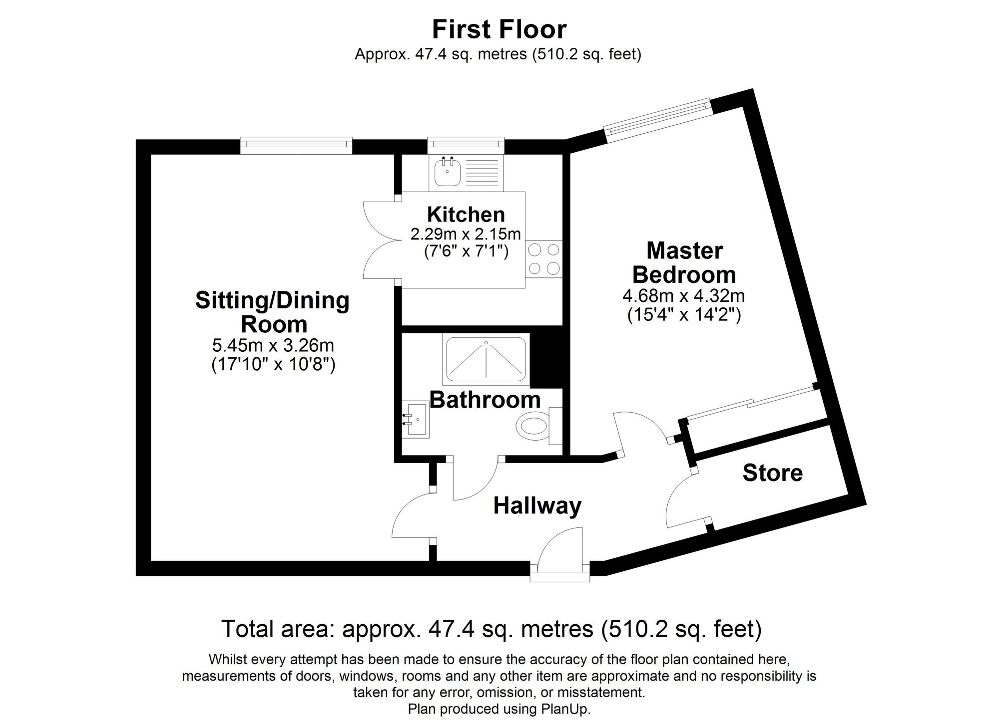 Flat 34, Dove Court Swan Lane, Faringdon floorplan