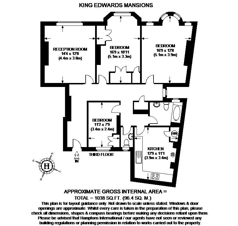 Flat 3B, King Edward Mansions, 8, Grape Street, London floorplan