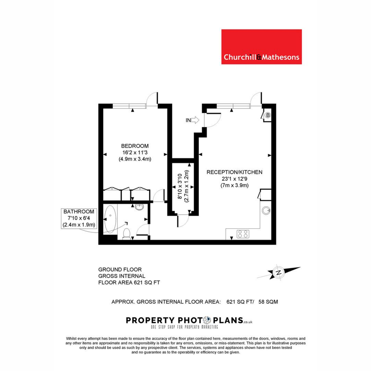 Flat Flat 8 Elsmor Court, 69, Manor Park Road, London floorplan