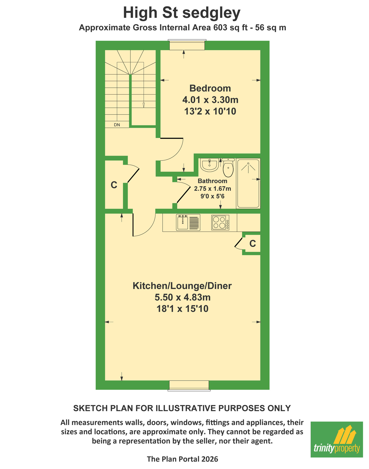 Flat 1, Dudley floorplan