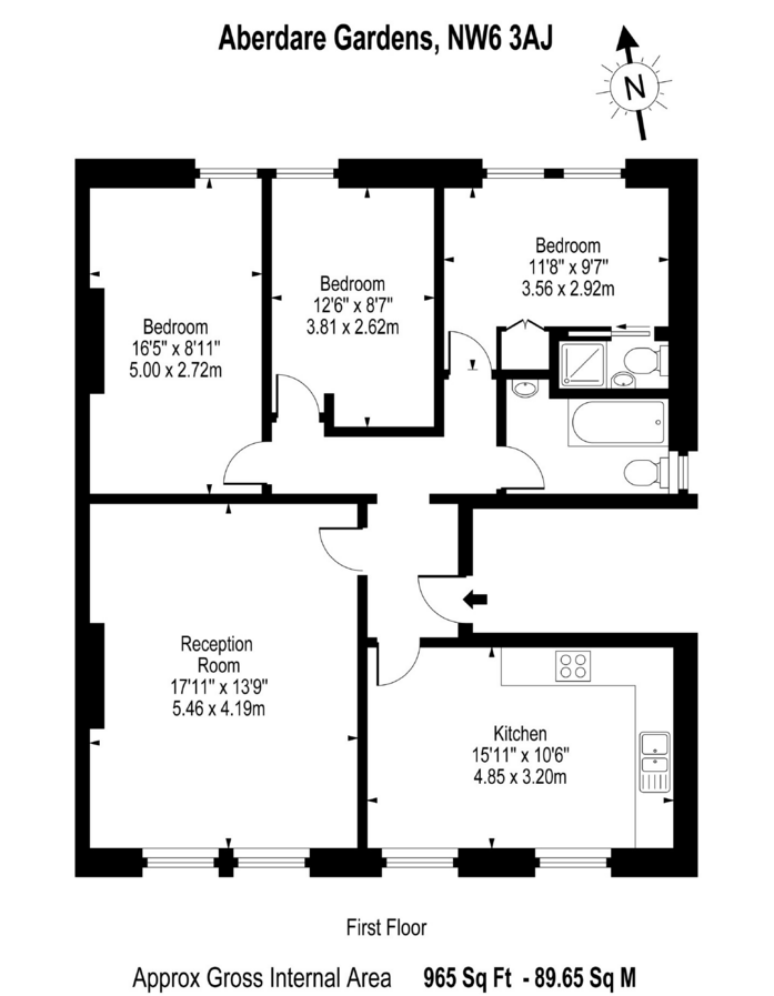 3 Bedrooms Flat to rent in Aberdare Gardens, London NW6