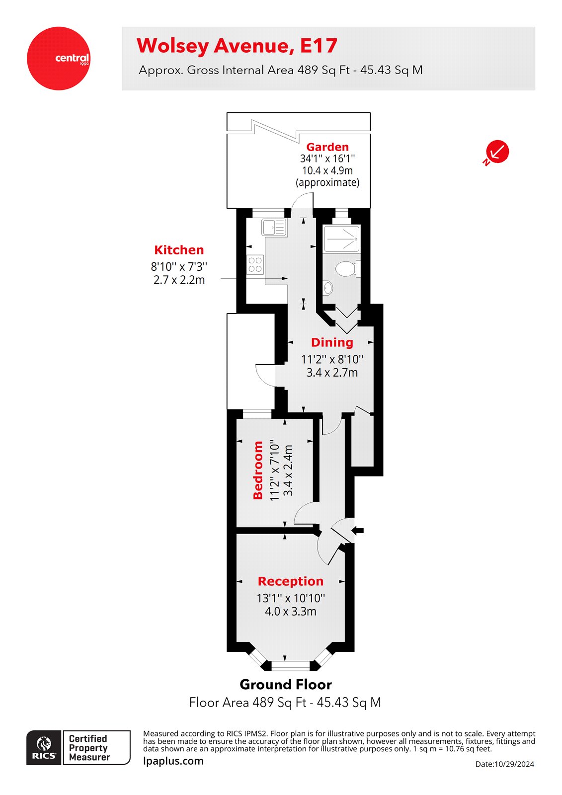 Ground Floor, 47, Wolsey Avenue, London floorplan