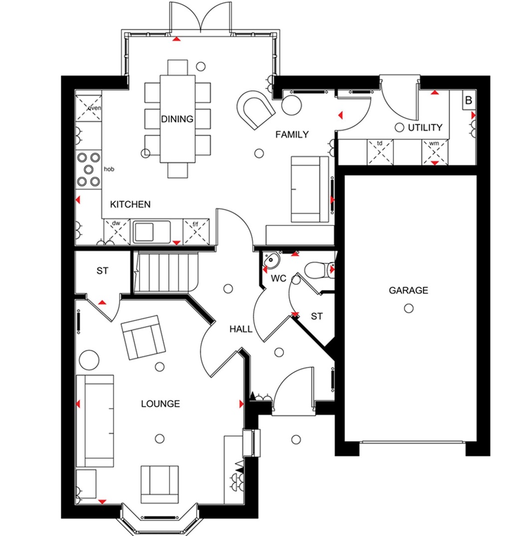 "Exeter" at Kingstone Road, Uttoxeter ST14, 4 bedroom detached house
