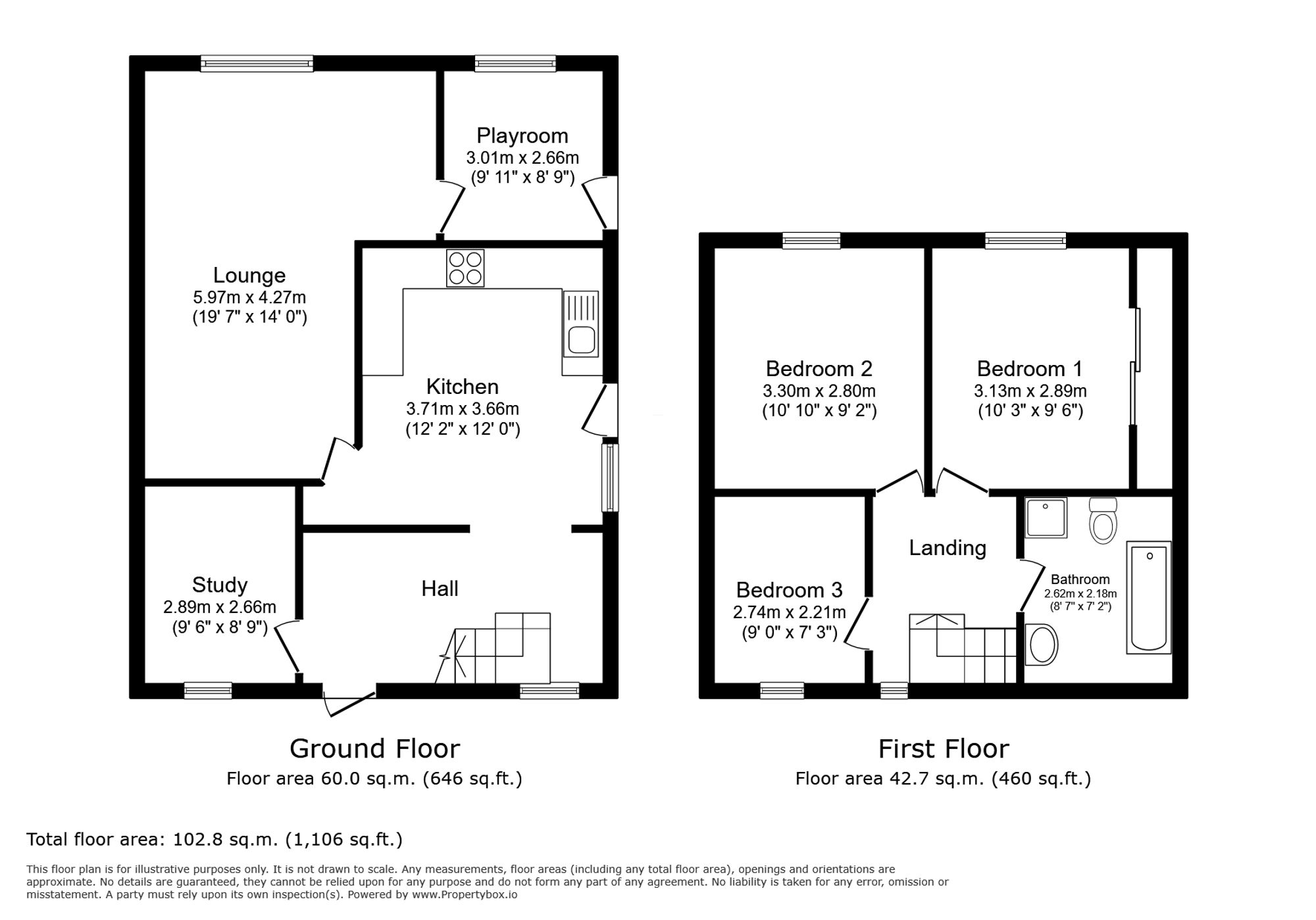 72 South Avenue, Prestatyn floorplan
