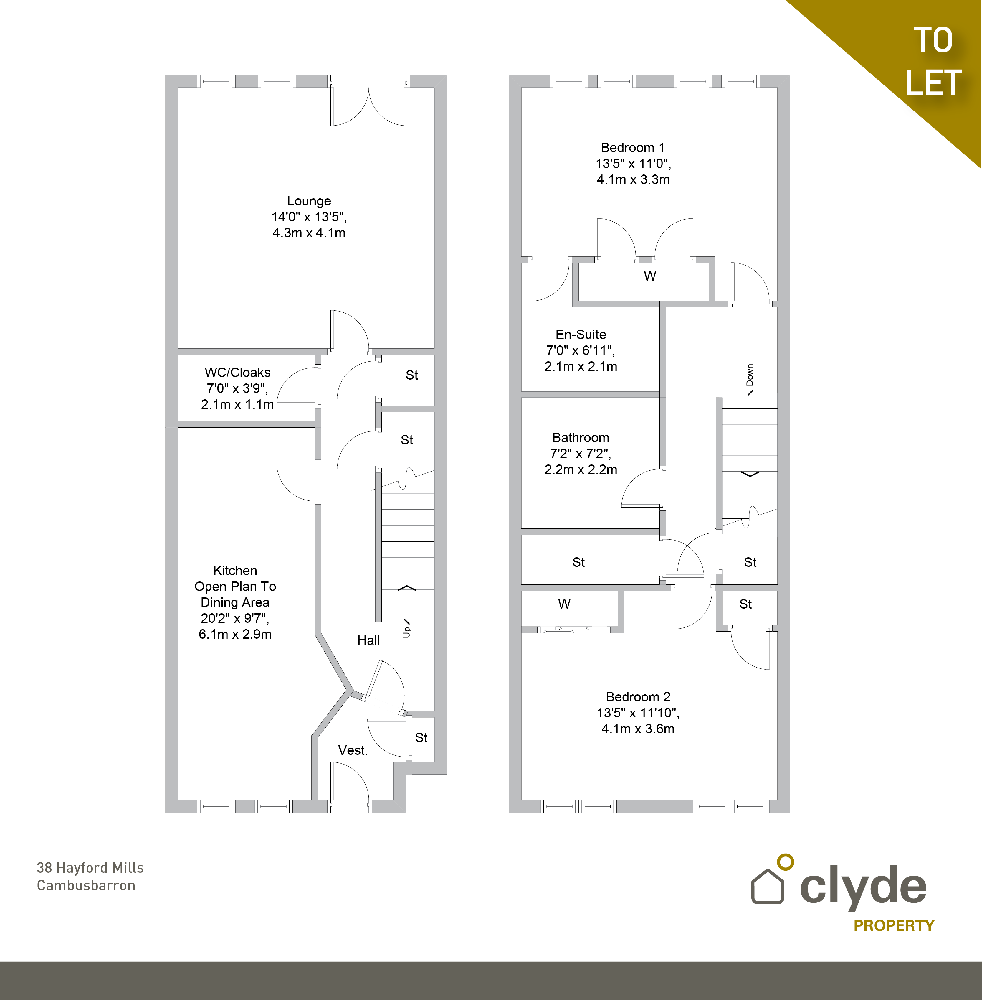 Hayford Mills, Cambusbarron, Stirling FK7, 2 bedroom terraced house to