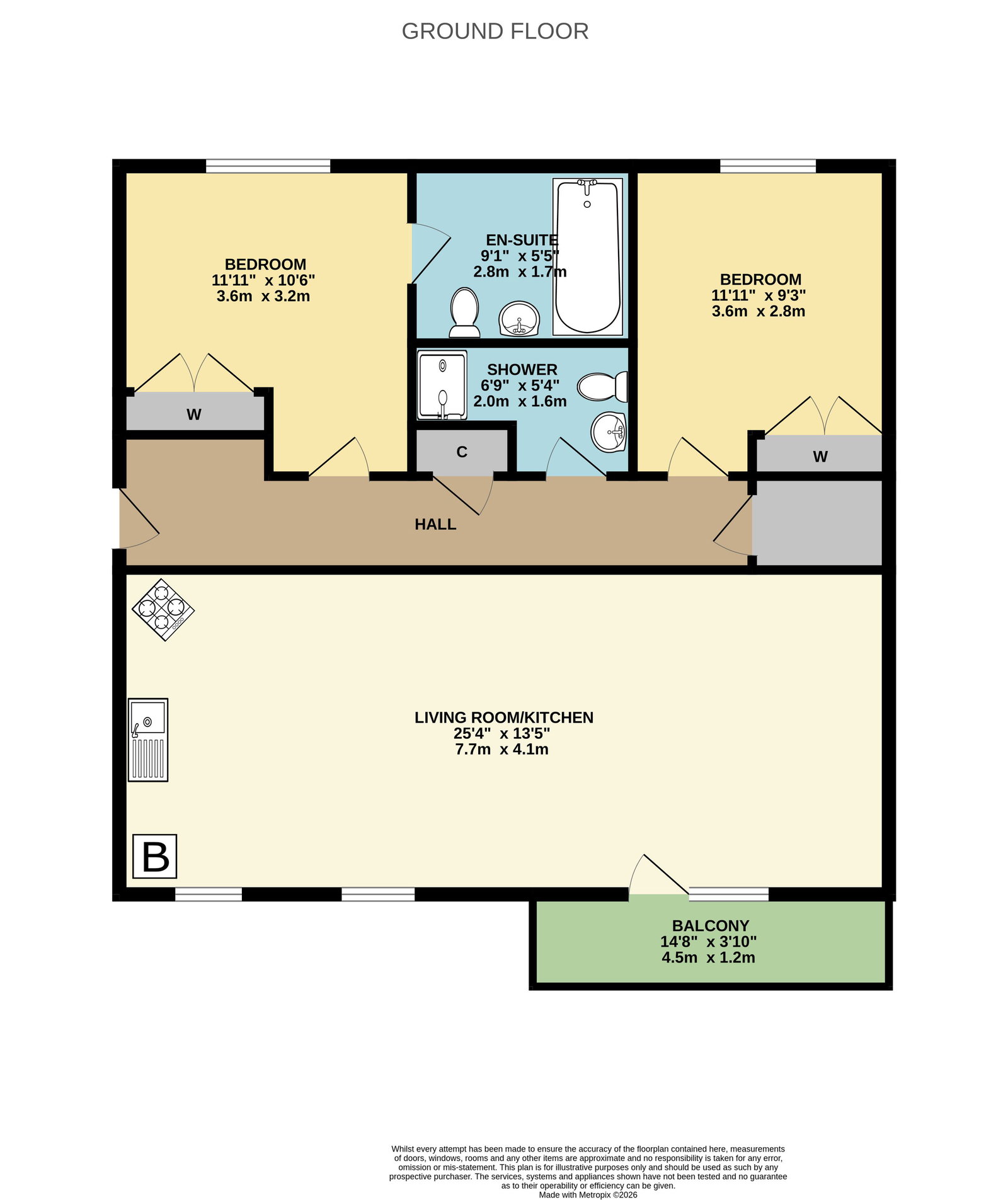 4,Flat 7, The Maltings, Falkirk floorplan