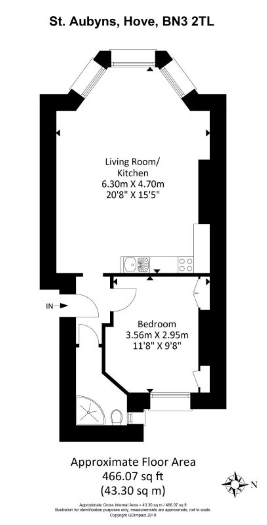 1 Bedrooms Flat for sale in Flat 2, 65 St Aubyns, Hove BN3