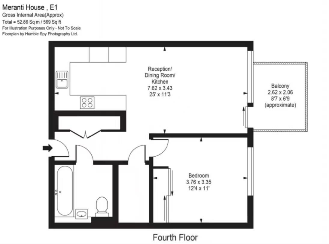 CN771-Apartment 410, 84 Alie Street, London floorplan