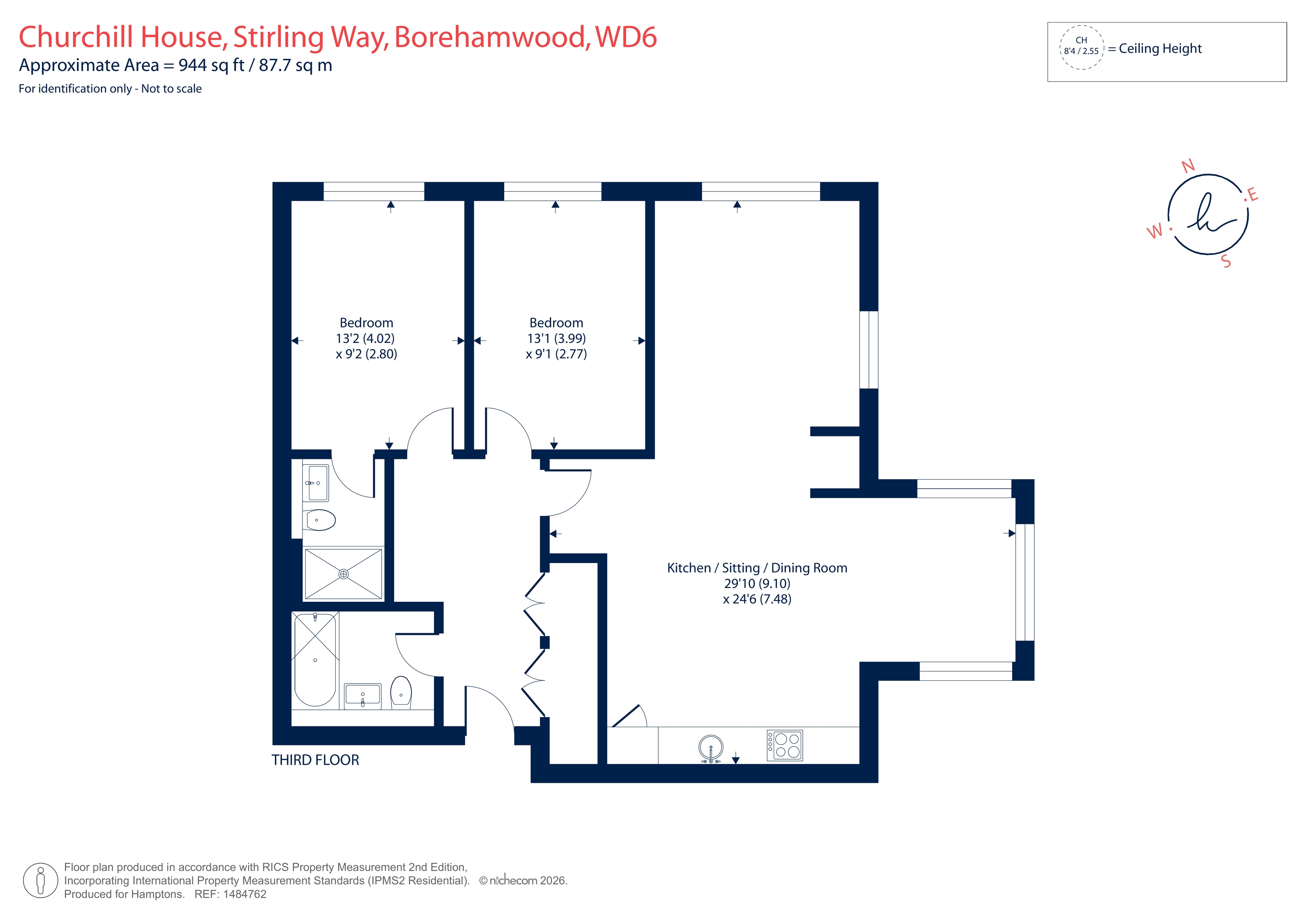 71, Churchill House, Stirling Way, Borehamwood floorplan