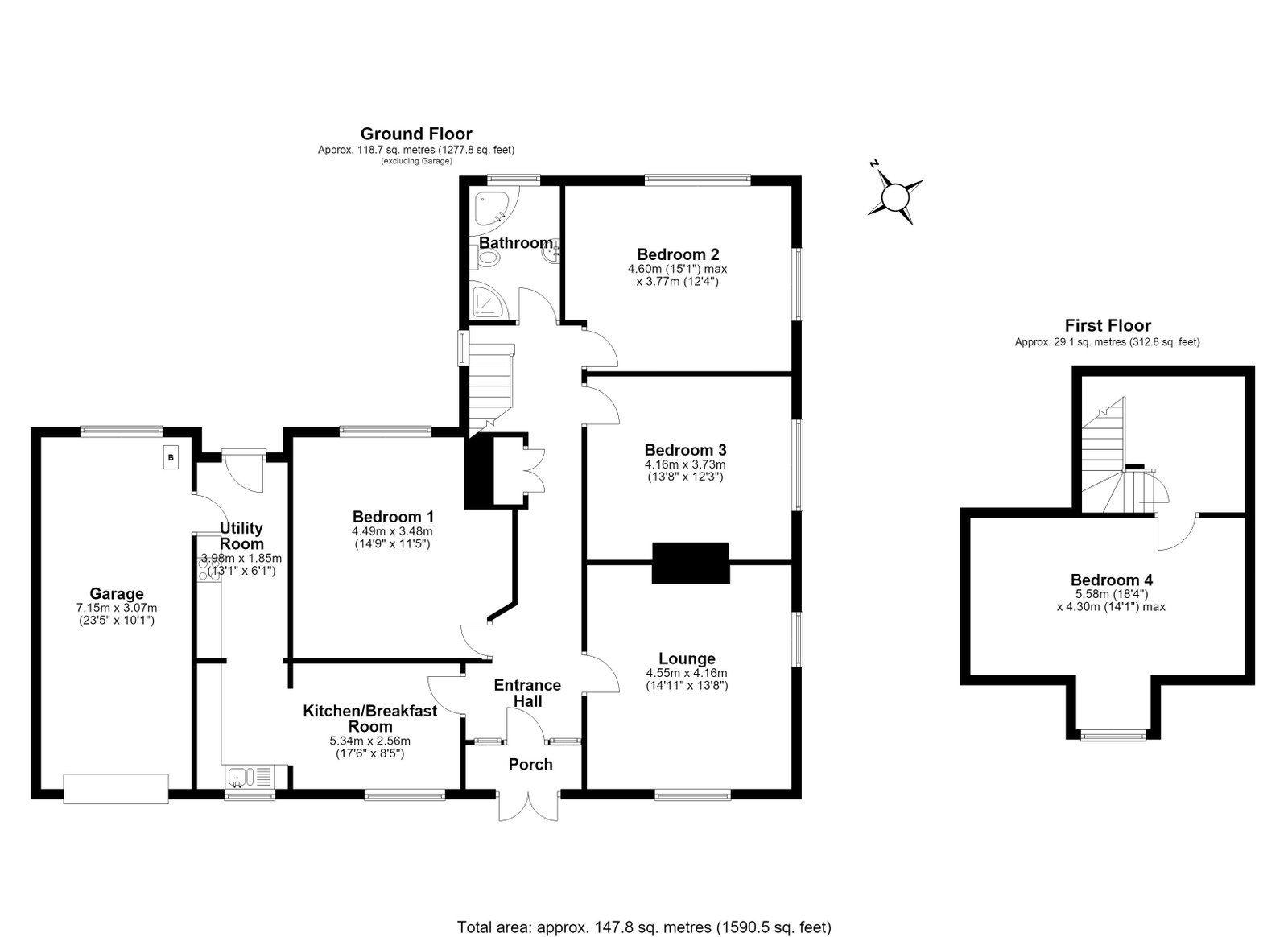 Southfield, Ross Road, Newent floorplan