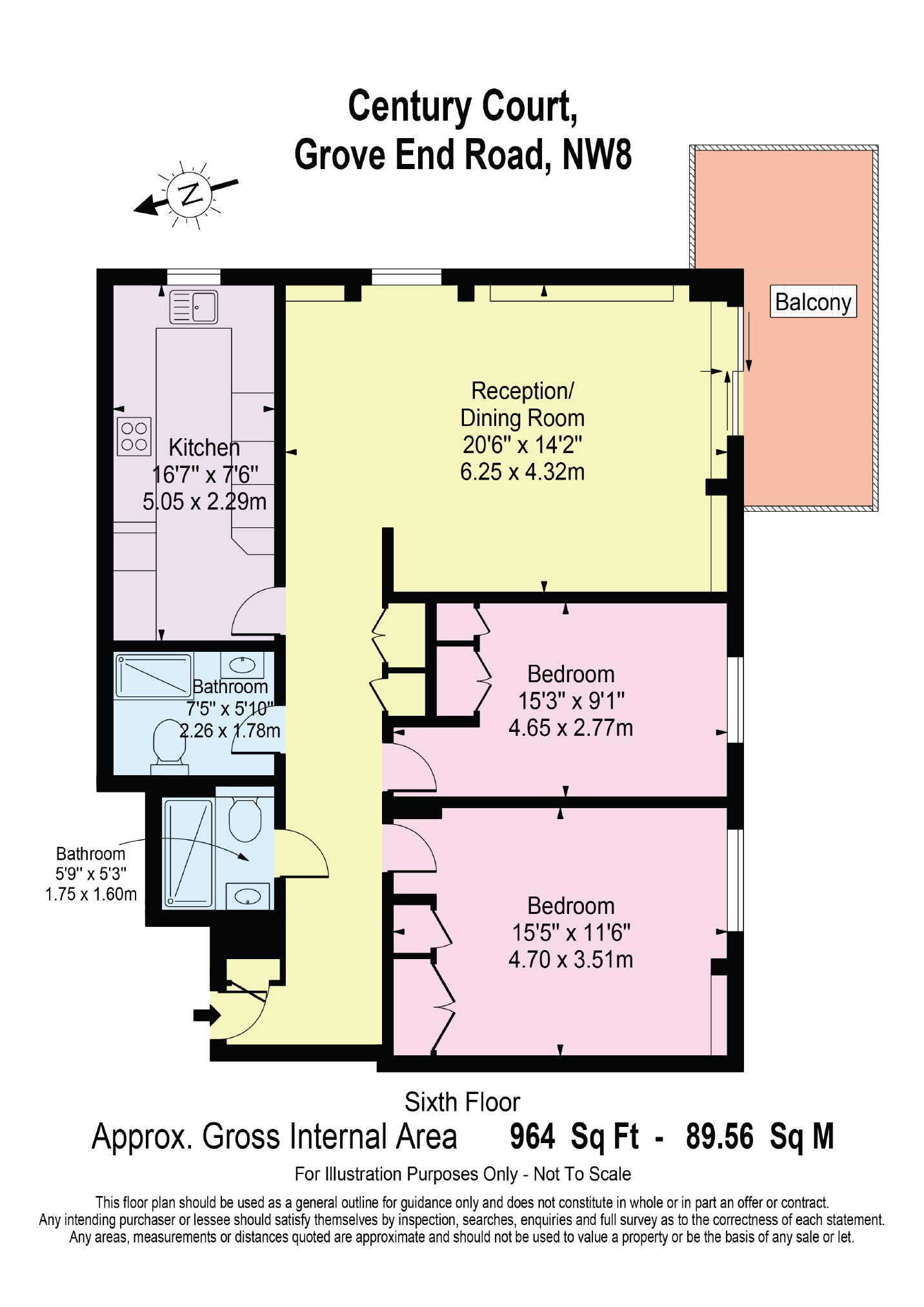 2 Bedrooms Flat for sale in Century Court, London NW8