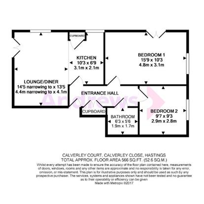 2 Bedrooms Flat to rent in Flat Calverley Court, Calverley Close, Hastings, East Sussex TN34