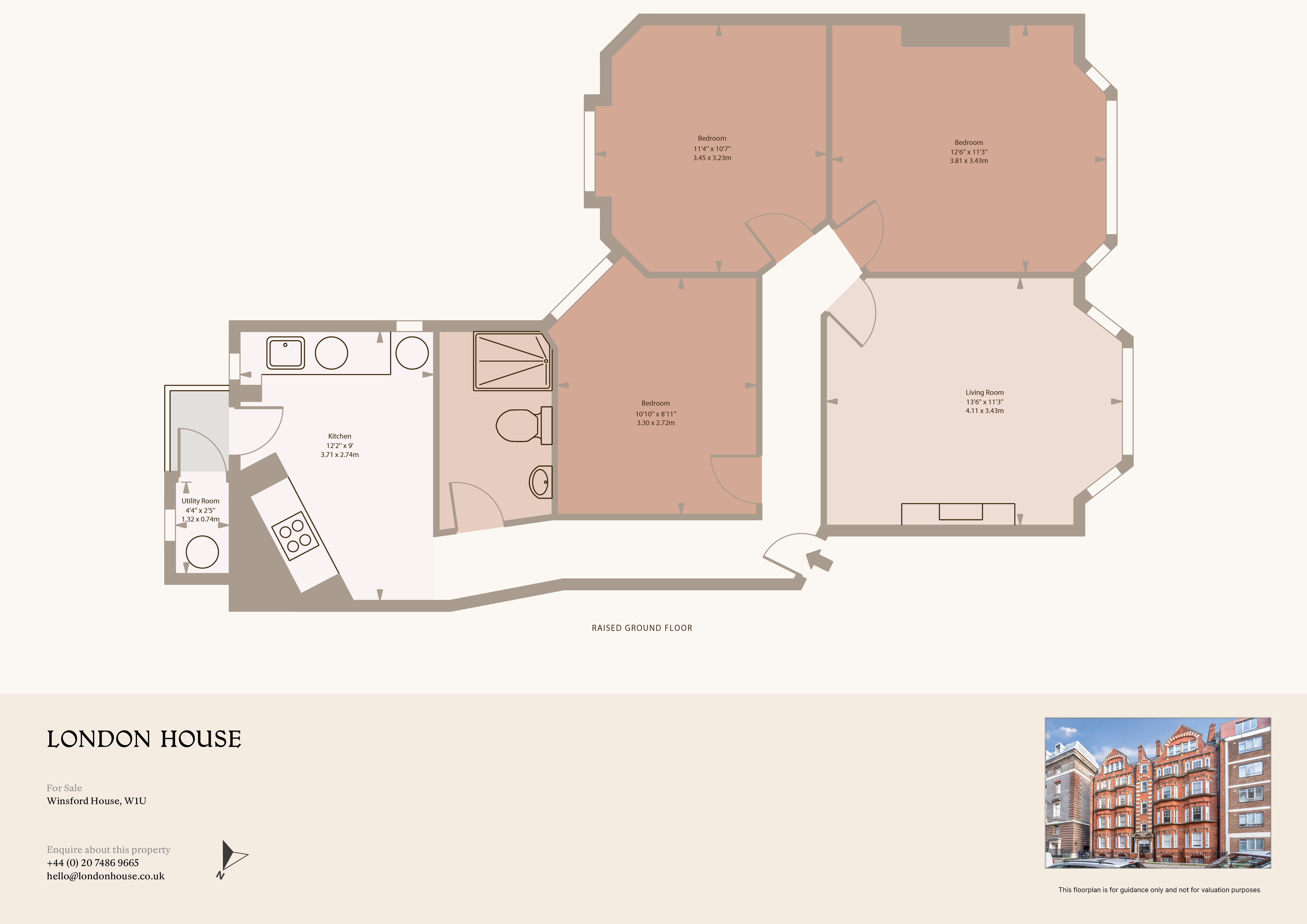 Flat 4 Winsford House,, Luxborough Street, Marylebone floorplan
