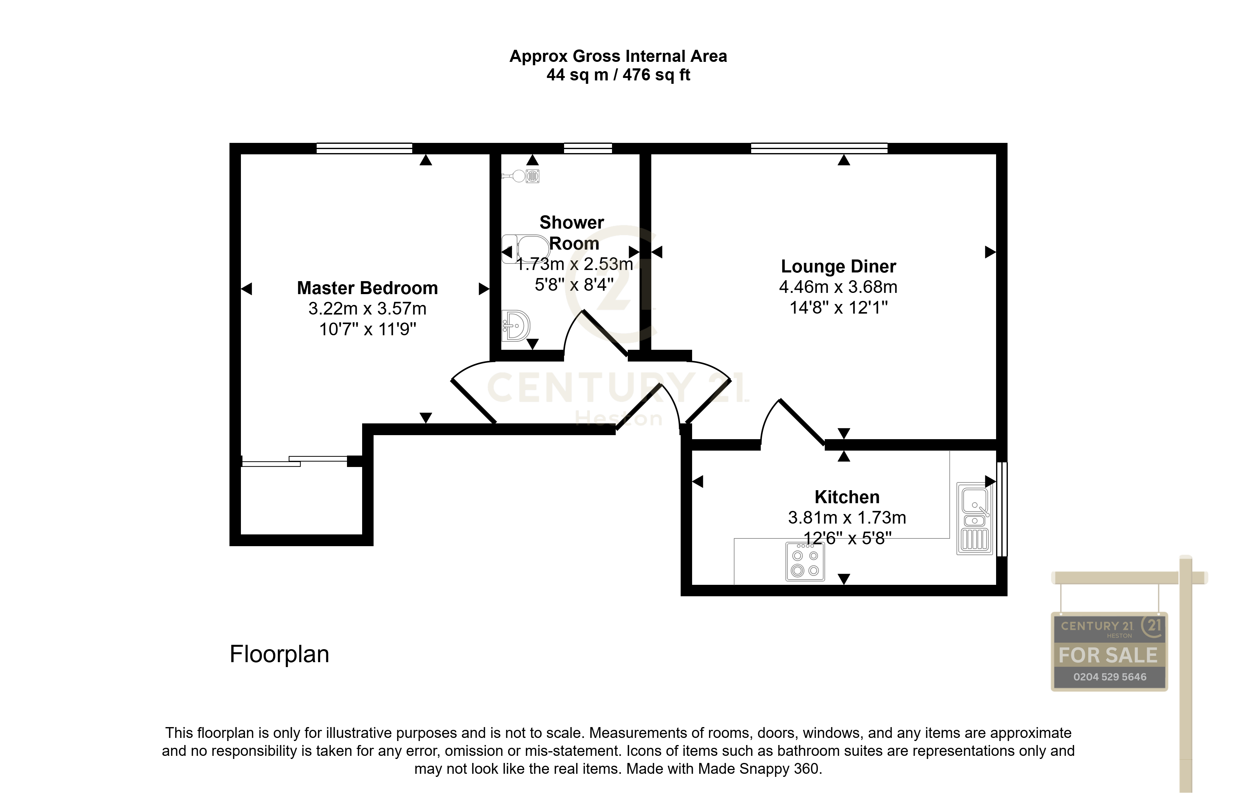 Flat 2, Mabourne Court, Blandford Road, SOUTHALL floorplan