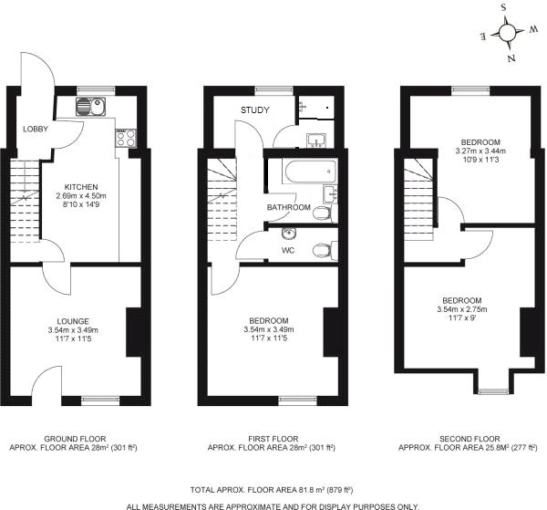 3 Bedrooms Terraced house for sale in Priory Road, Tonbridge, Kent TN9