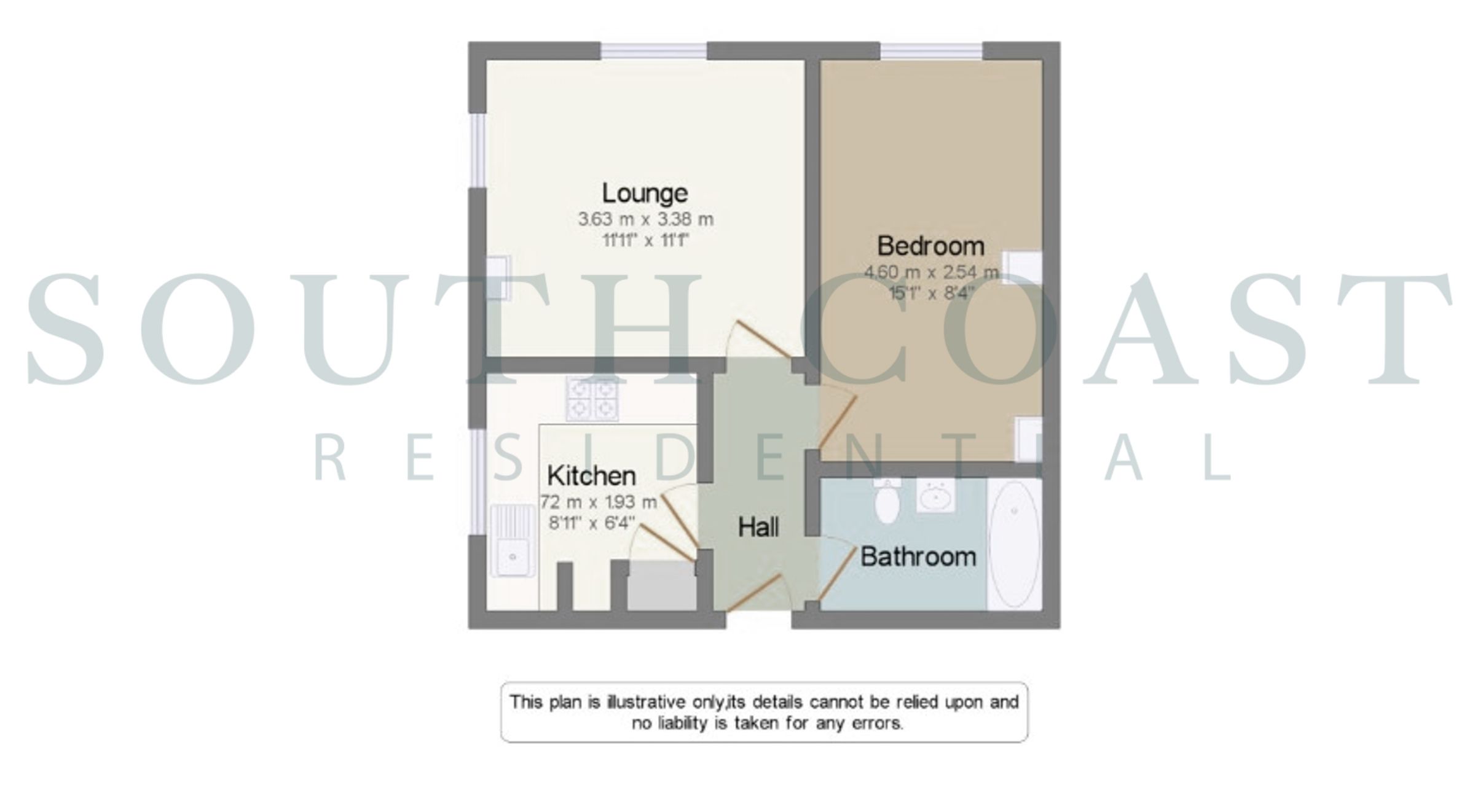 Flat 1, Church Hill Lodge, Newhaven floorplan