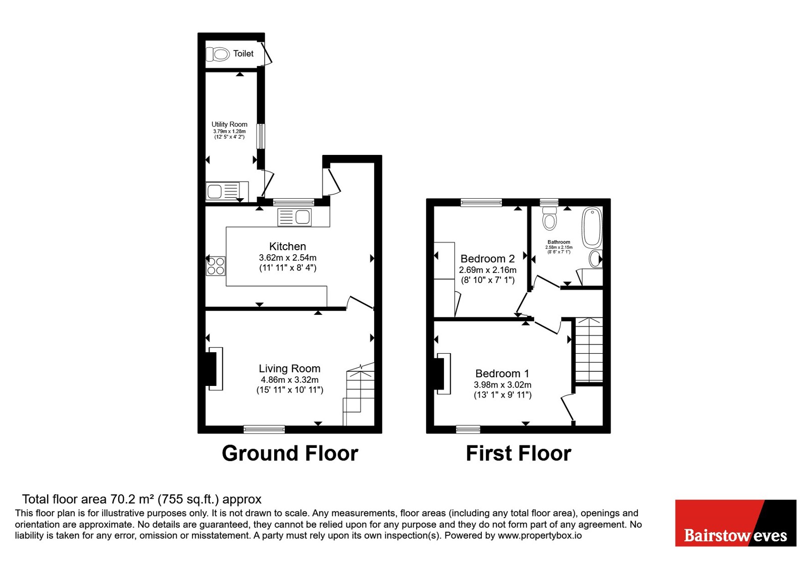 2 Scotts Cottages,, Retreat Way, Essex floorplan