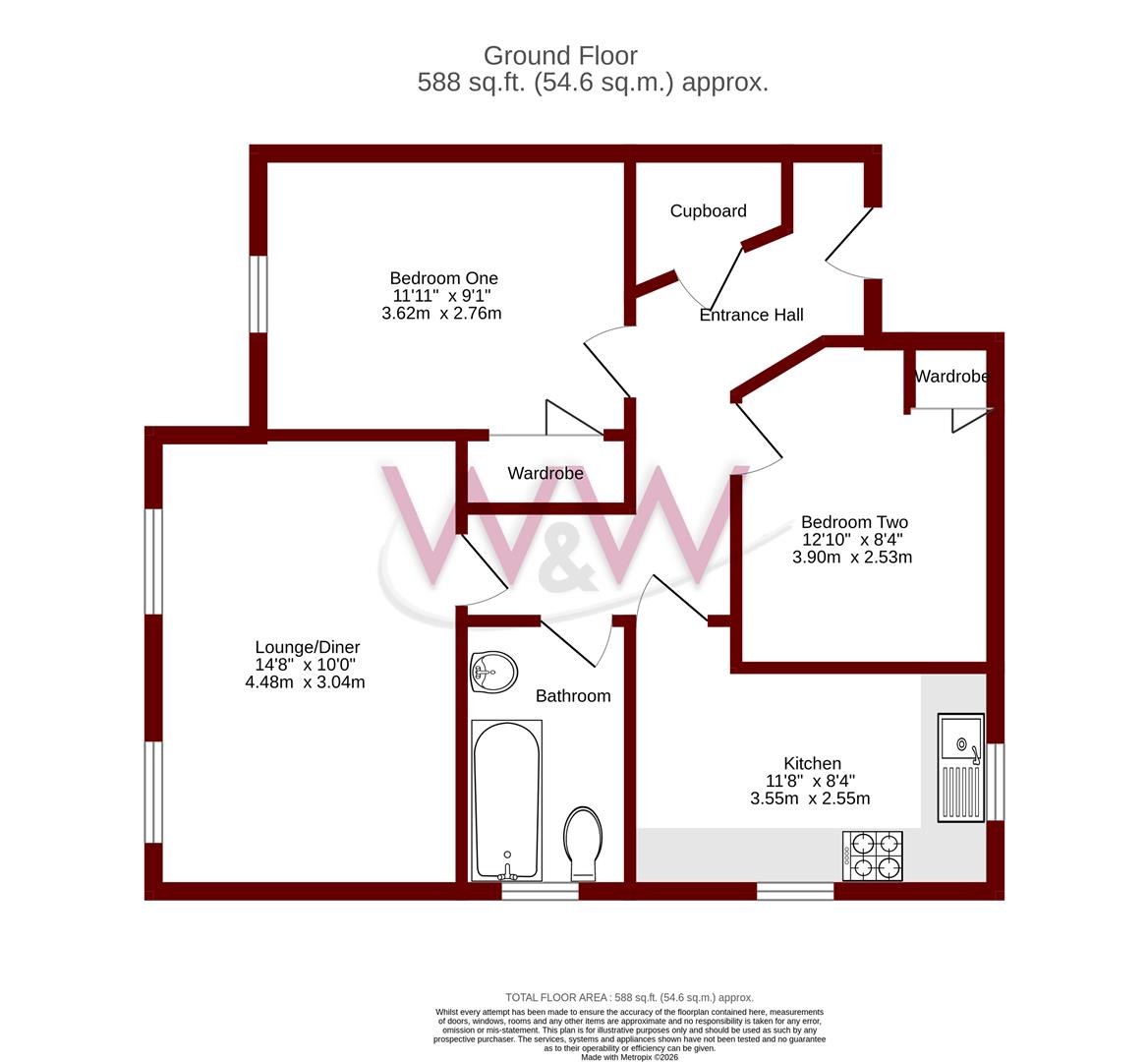 Flat 4, Epsom Court, Timor Close, Fareham floorplan