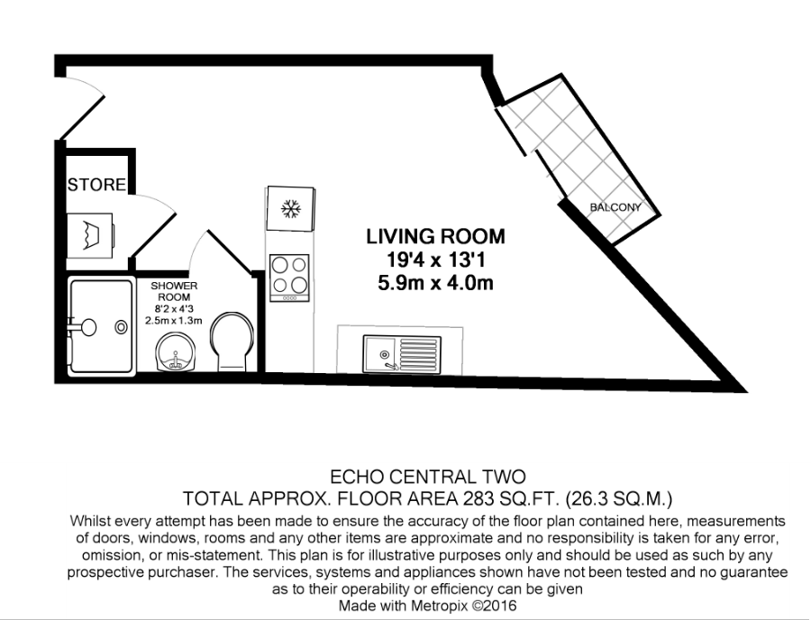 614, Echo Central Two, Leeds floorplan
