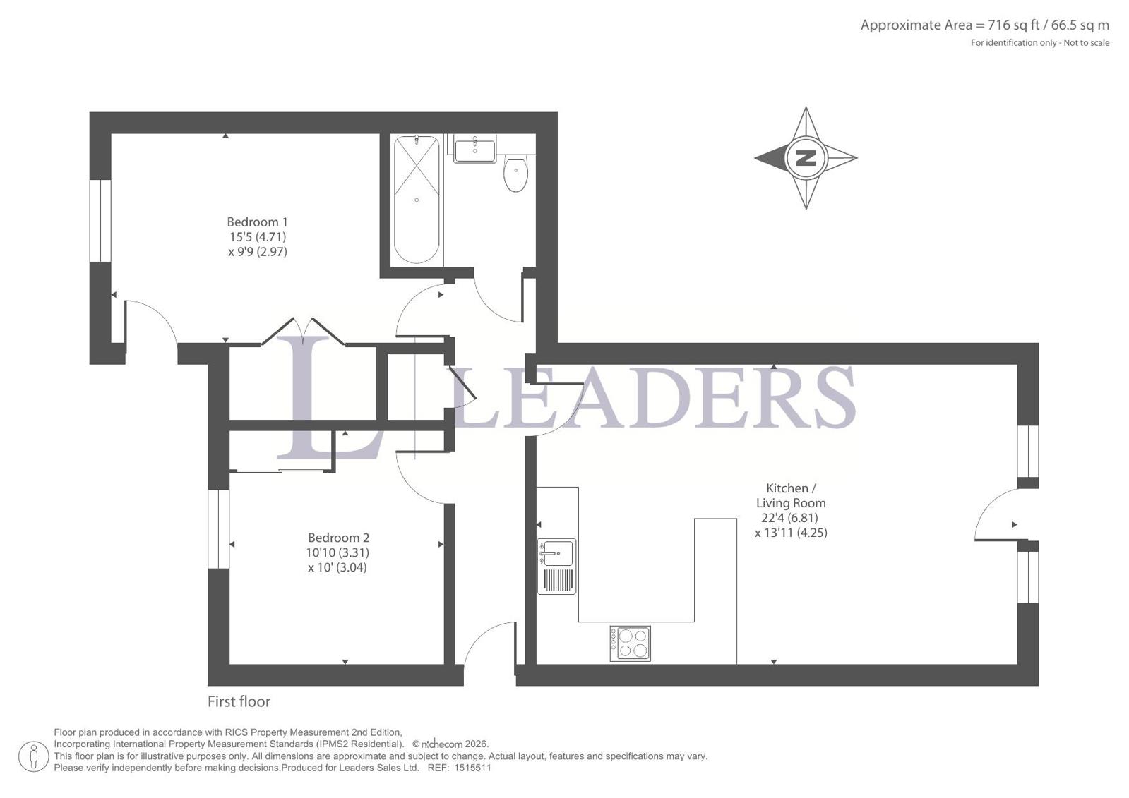Flat 2, Swan Court, 46, Cobden Avenue, Hampshire floorplan