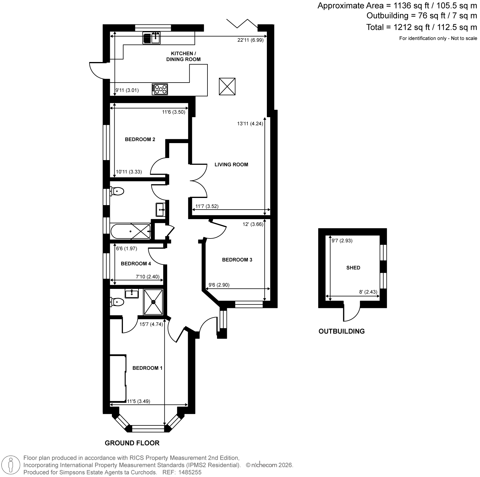 64, West Grove, Walton-on-Thames floorplan