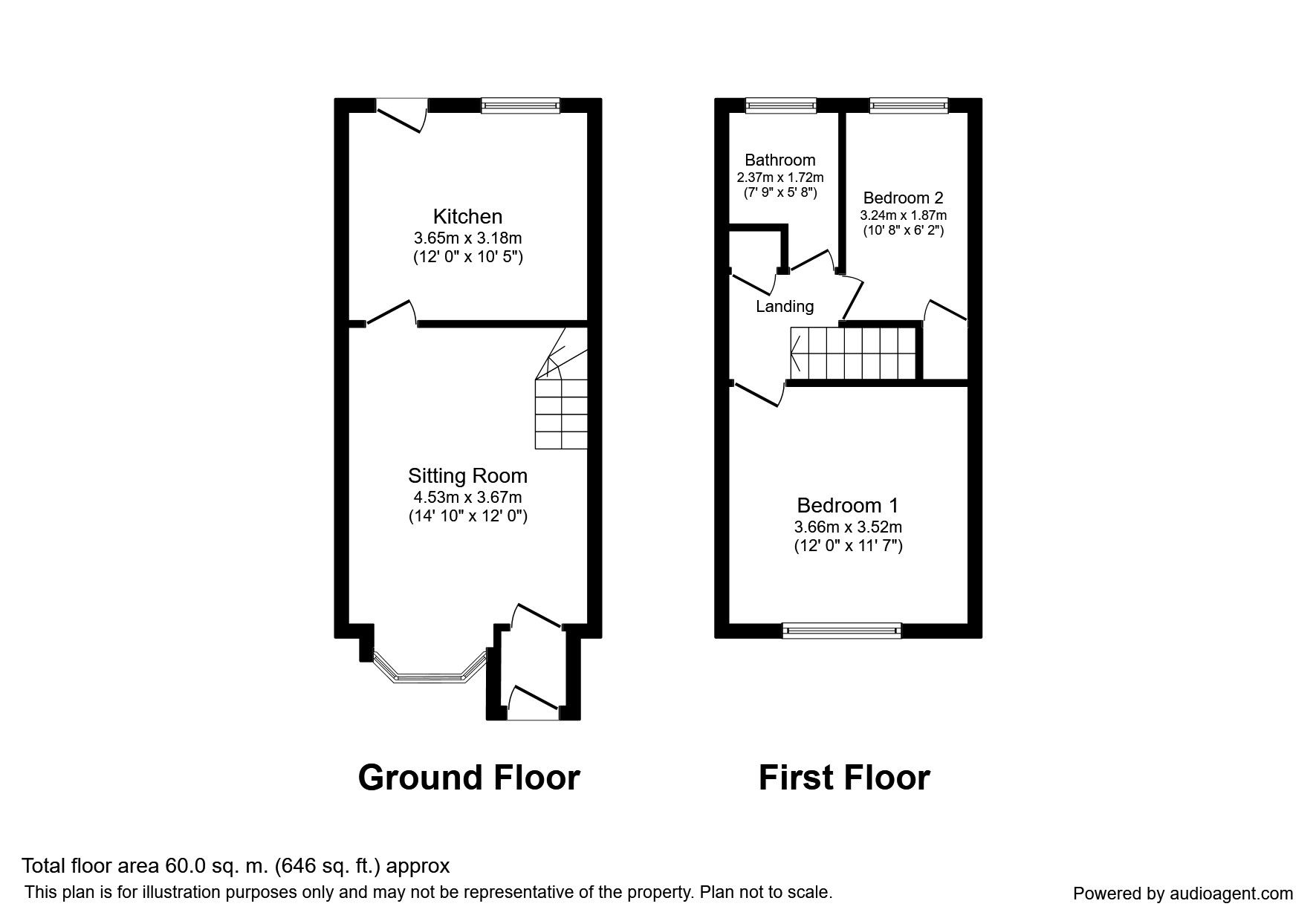 2 Bedrooms Terraced house to rent in Eyre Street East, Chesterfield S41