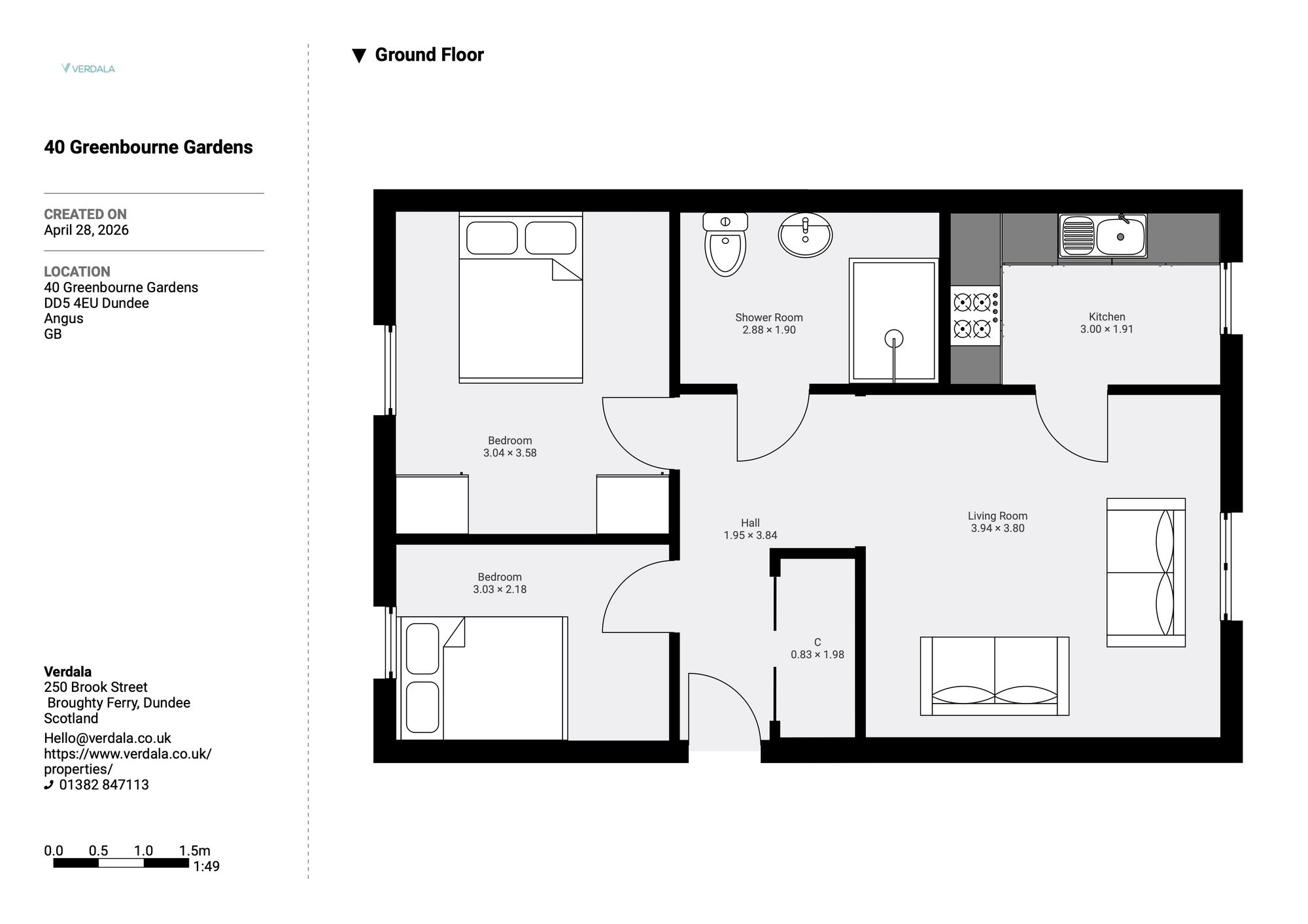 40 Greenbourne Gardens, Dundee floorplan
