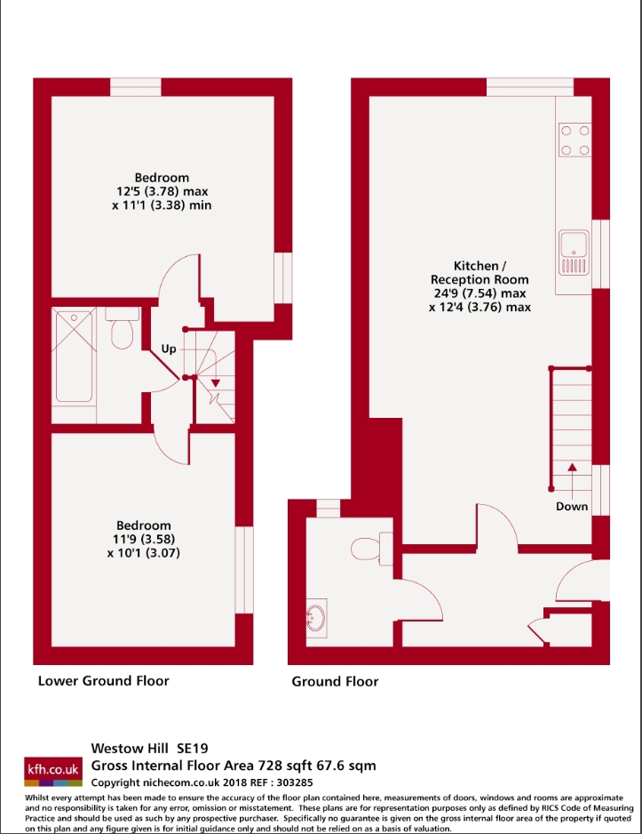Flat A, Rear Of 33A,, Westow Hill, London floorplan