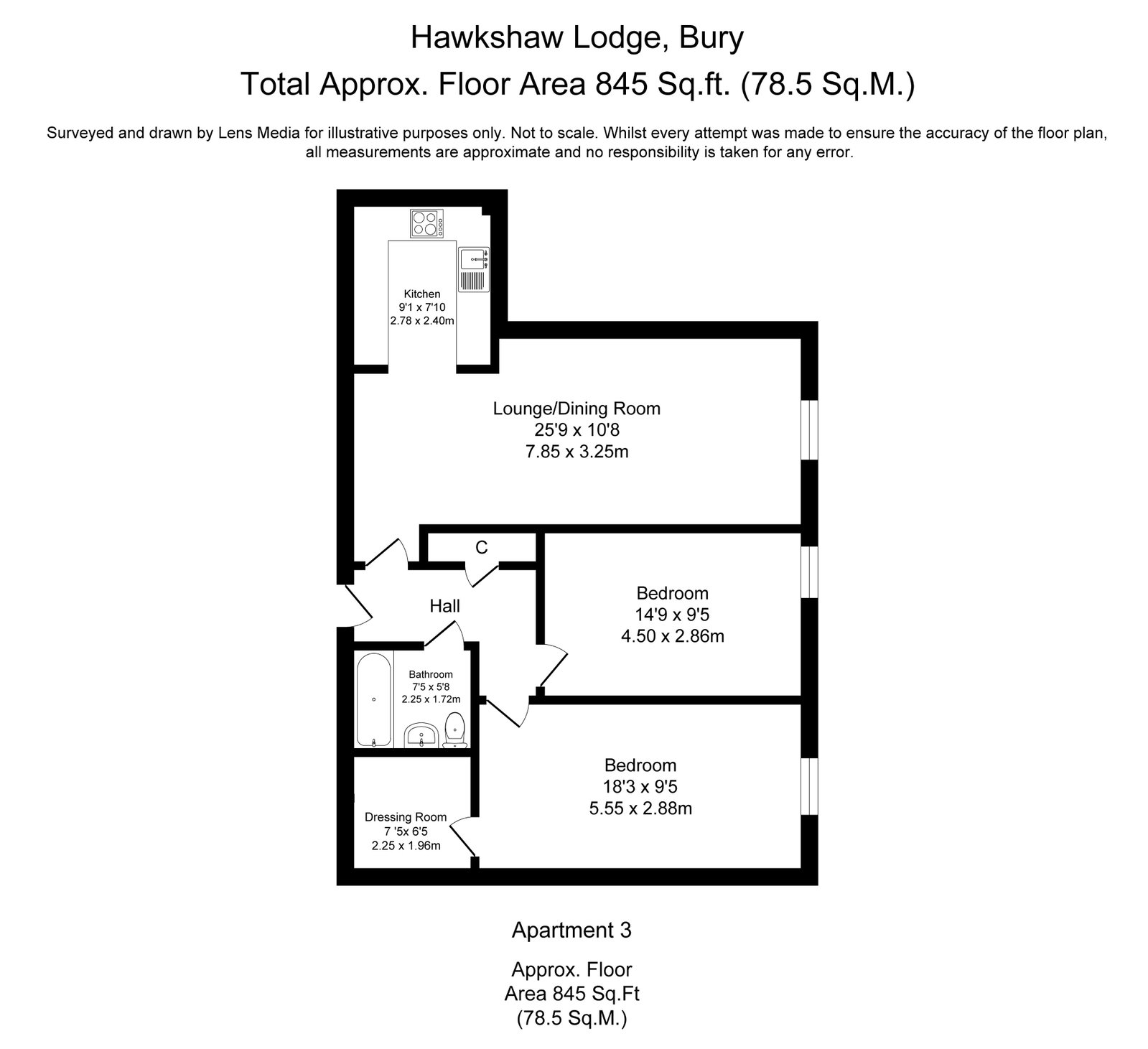 Hawkshaw Lodge,Apartment 3, Kerry Hill, Bury floorplan