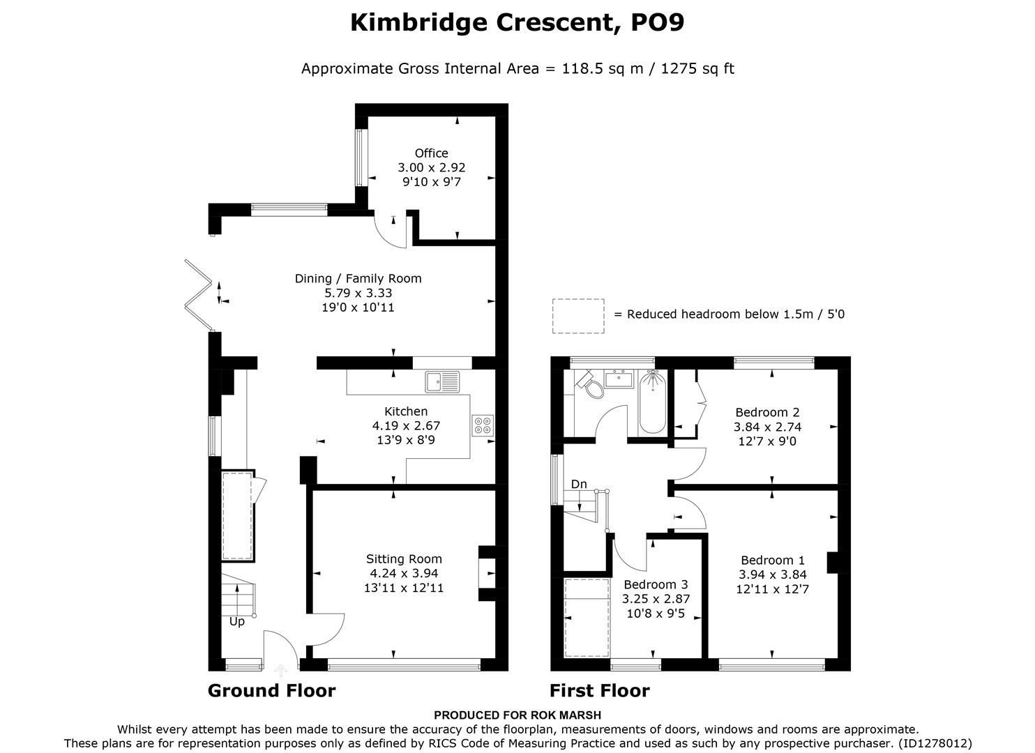 13, Kimbridge Crescent, Havant floorplan