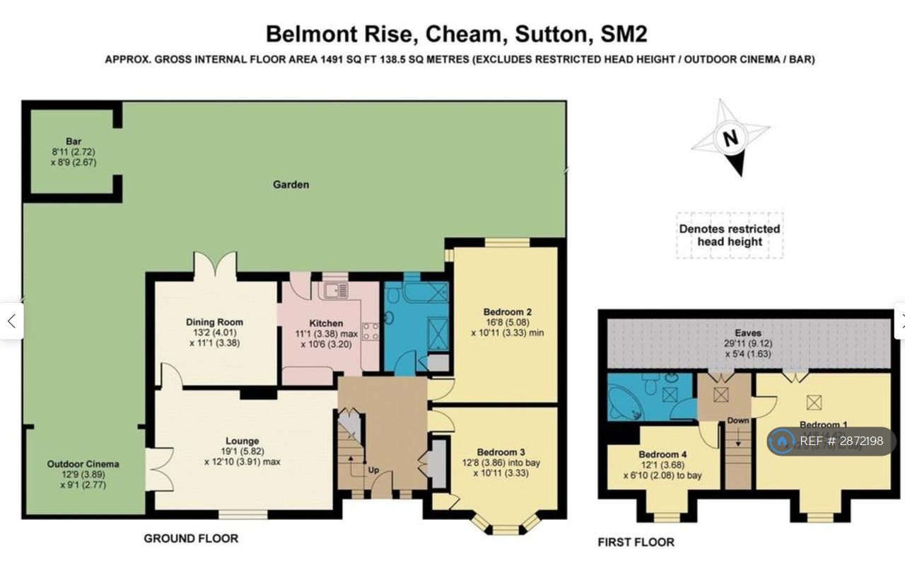 Belmont Rise, Cheam, Sutton floorplan