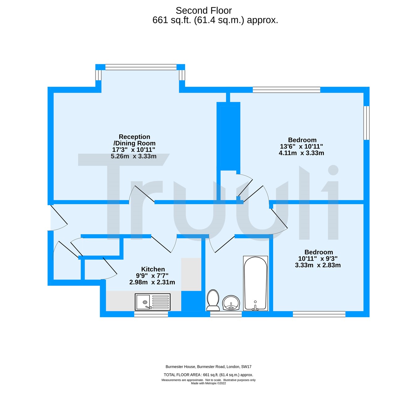 Burmester Road, London SW17, 2 bedroom flat for sale 63536015