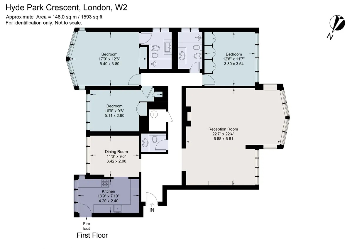 1 Castleacre 15, Hyde Park Crescent, London floorplan