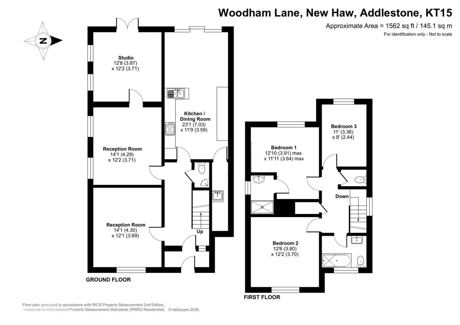 60, Woodham Lane, Addlestone floorplan