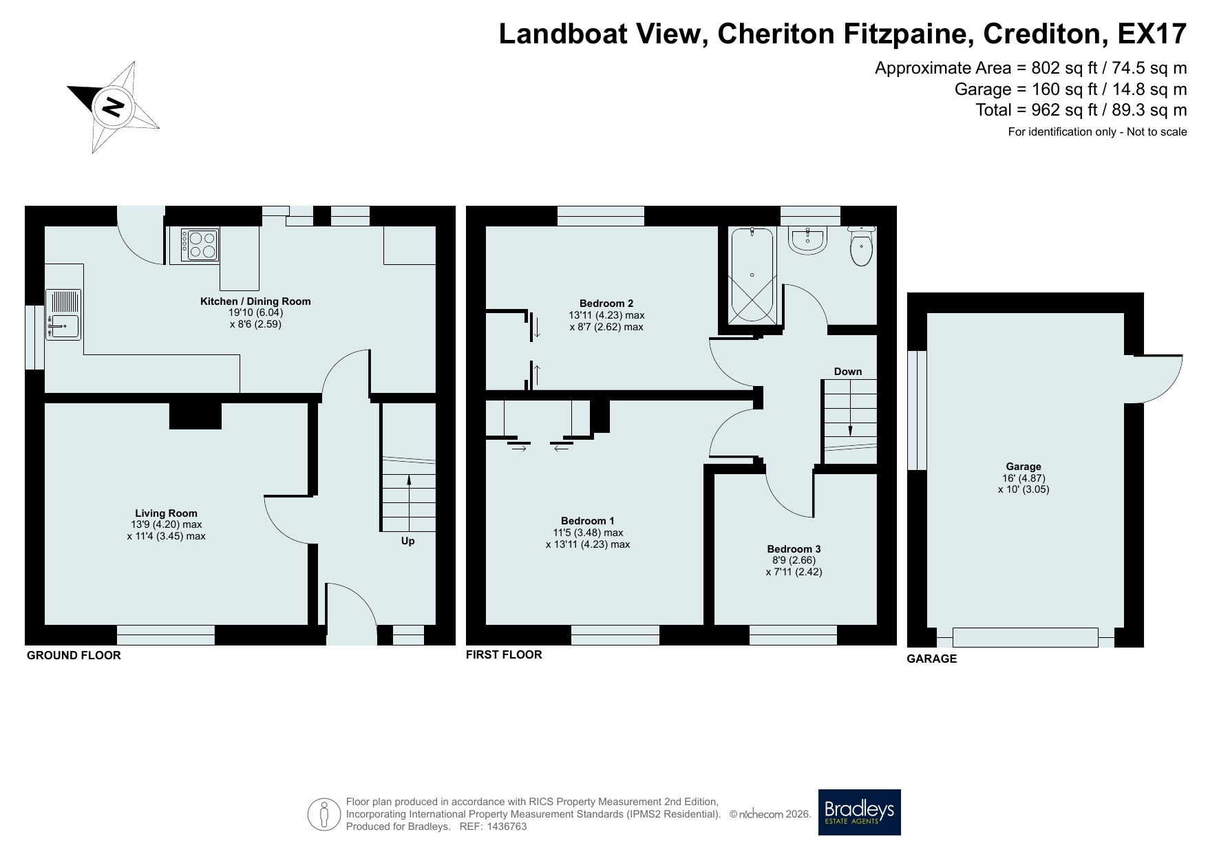 1 Landboat View, Cheriton Fitzpaine Crediton Devon, Crediton floorplan