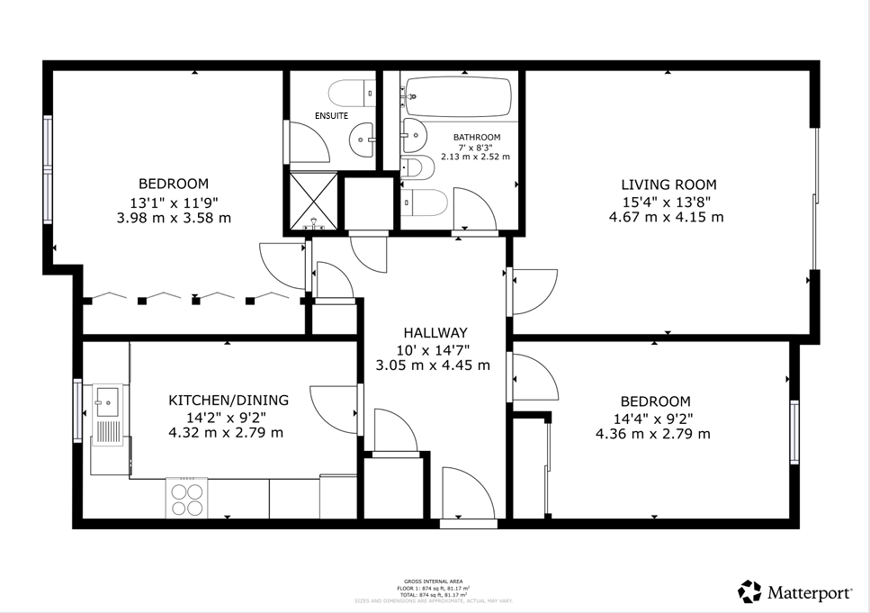 3, Flat B, Melbourne Court, Braidpark Drive, Giffnock floorplan
