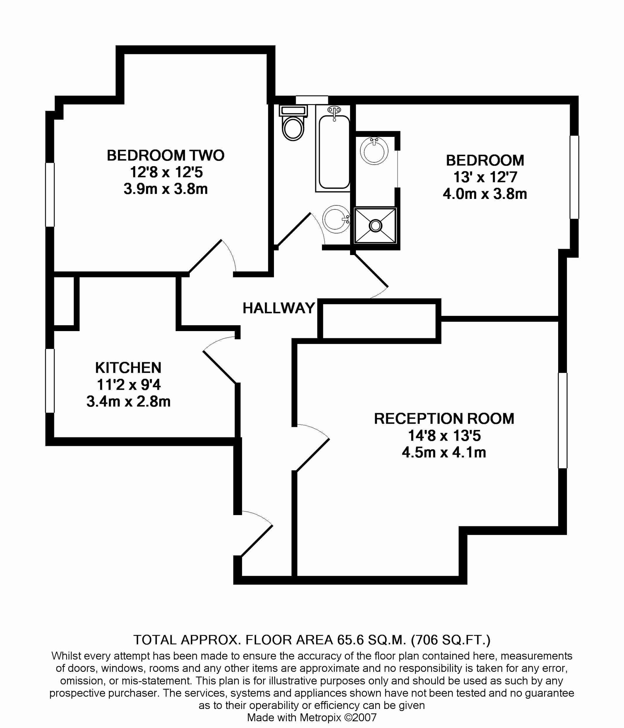 Flat 6, Quelland Beverley Close, Epsom floorplan