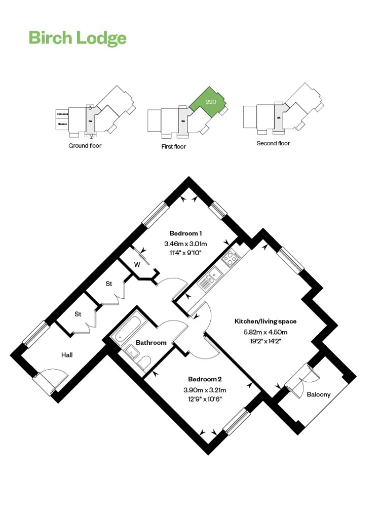 Plot 220, Birch Lodge, Flat 4, Birchwood, Waxwing Way, Farnham floorplan