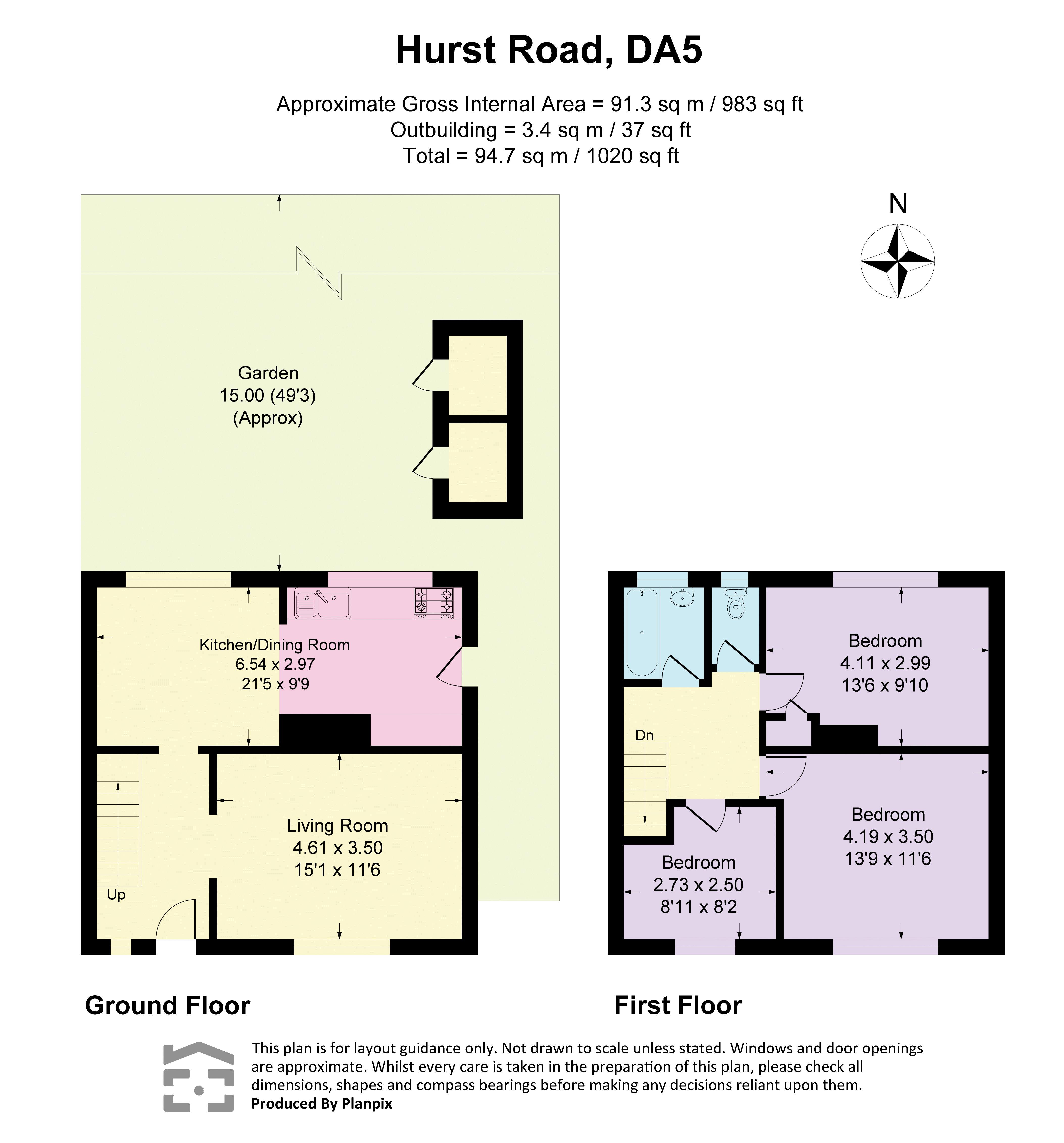 292, Hurst Road, Bexley floorplan
