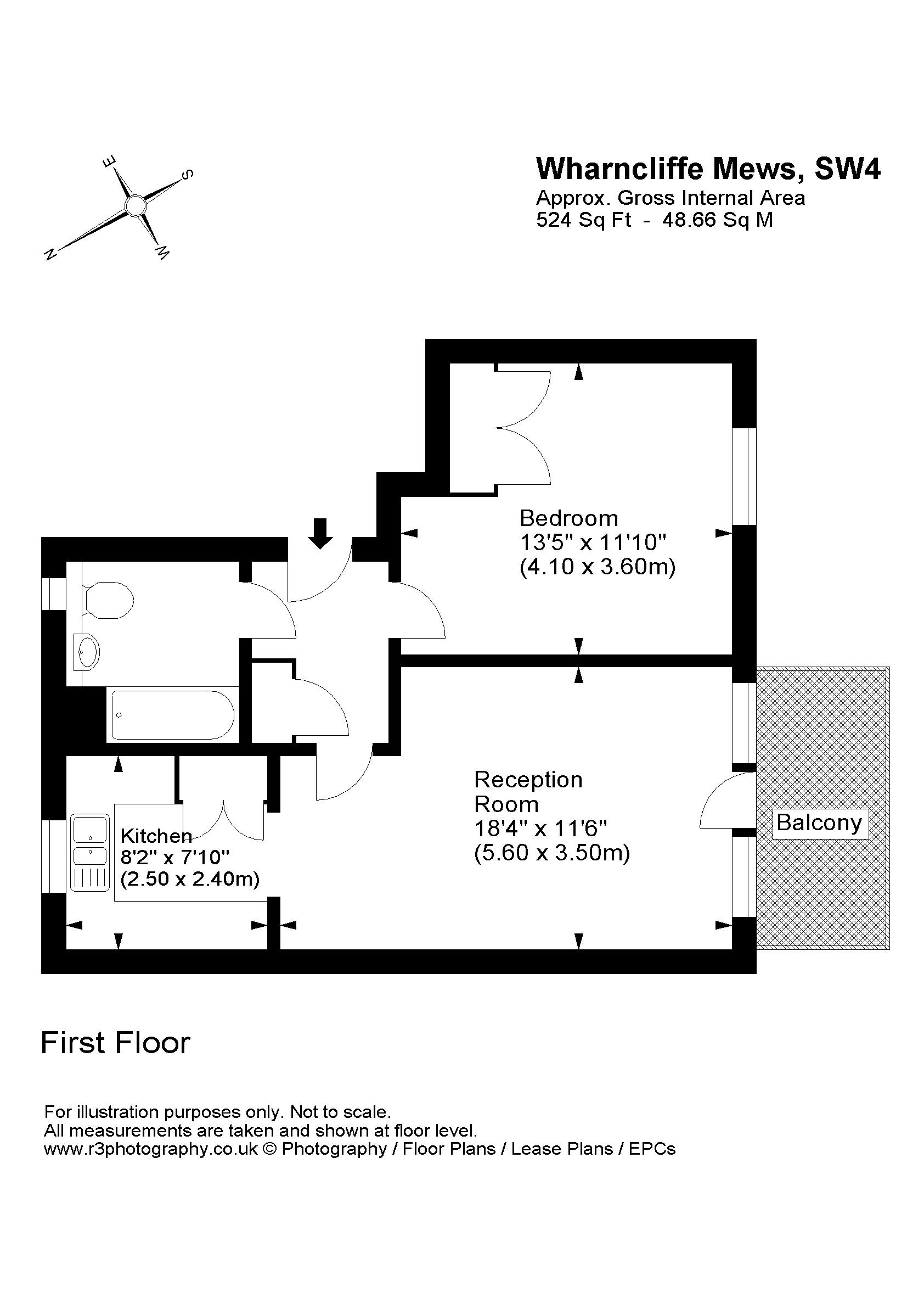 1 Bedrooms Flat to rent in Wharncliffe Mews, London SW4