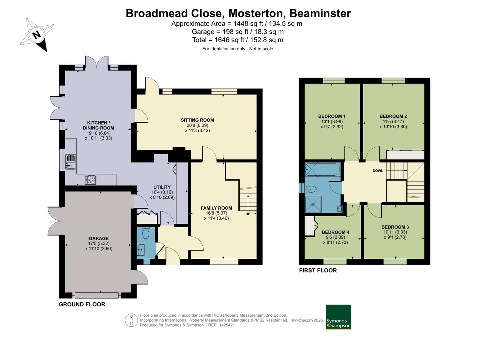 14, Broadmead Close, Beaminster floorplan