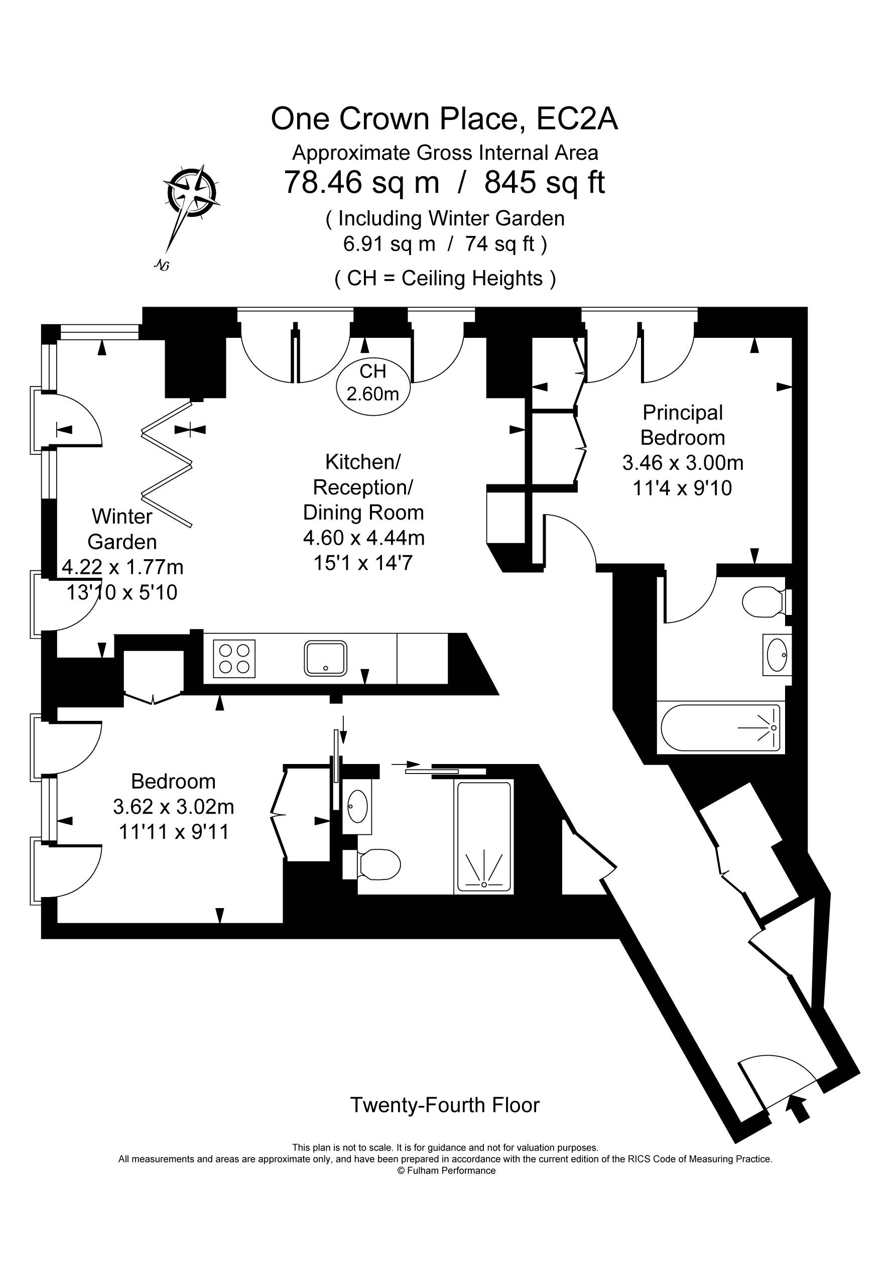 S2402 One Crown Place, 19, Sun Street, London floorplan
